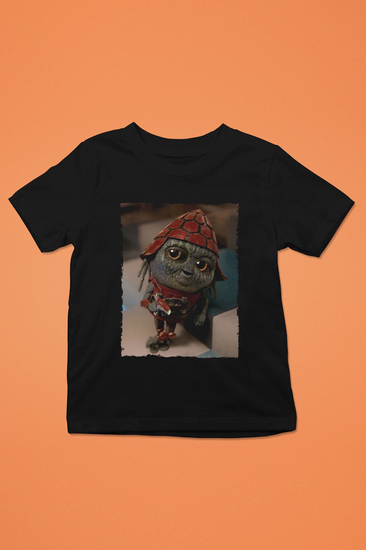 Unisex Pawny Baskılı Siyah Çocuk T-Shirt