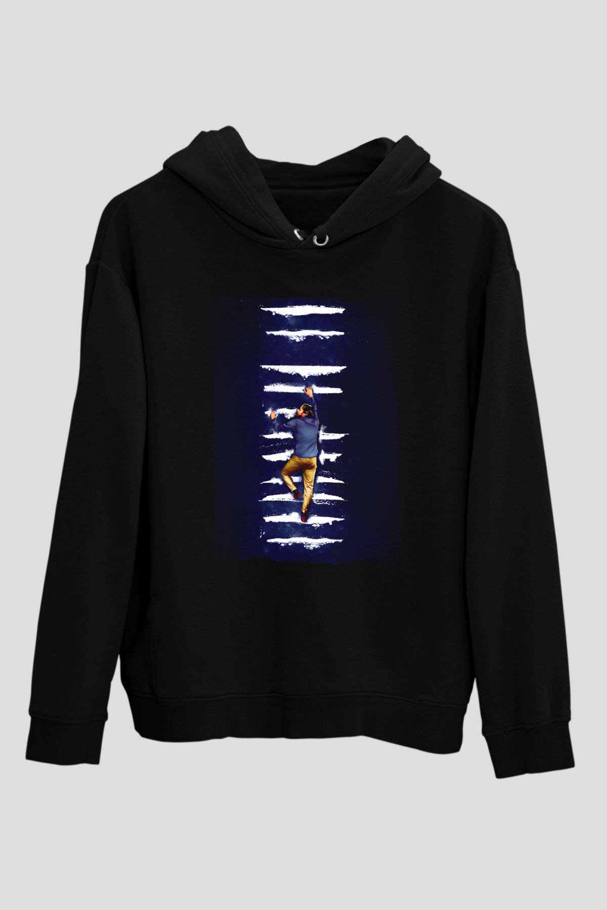 Unisex Pislik (Filth) Baskılı Siyah Kapüşonlu Sweatshirt