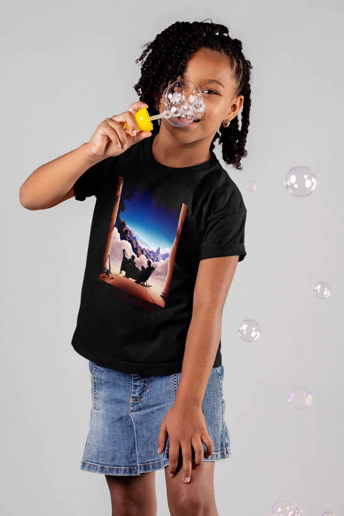 Unisex Prenses Gelin (The Princess Bride) Baskılı Siyah Çocuk T-Shirt
