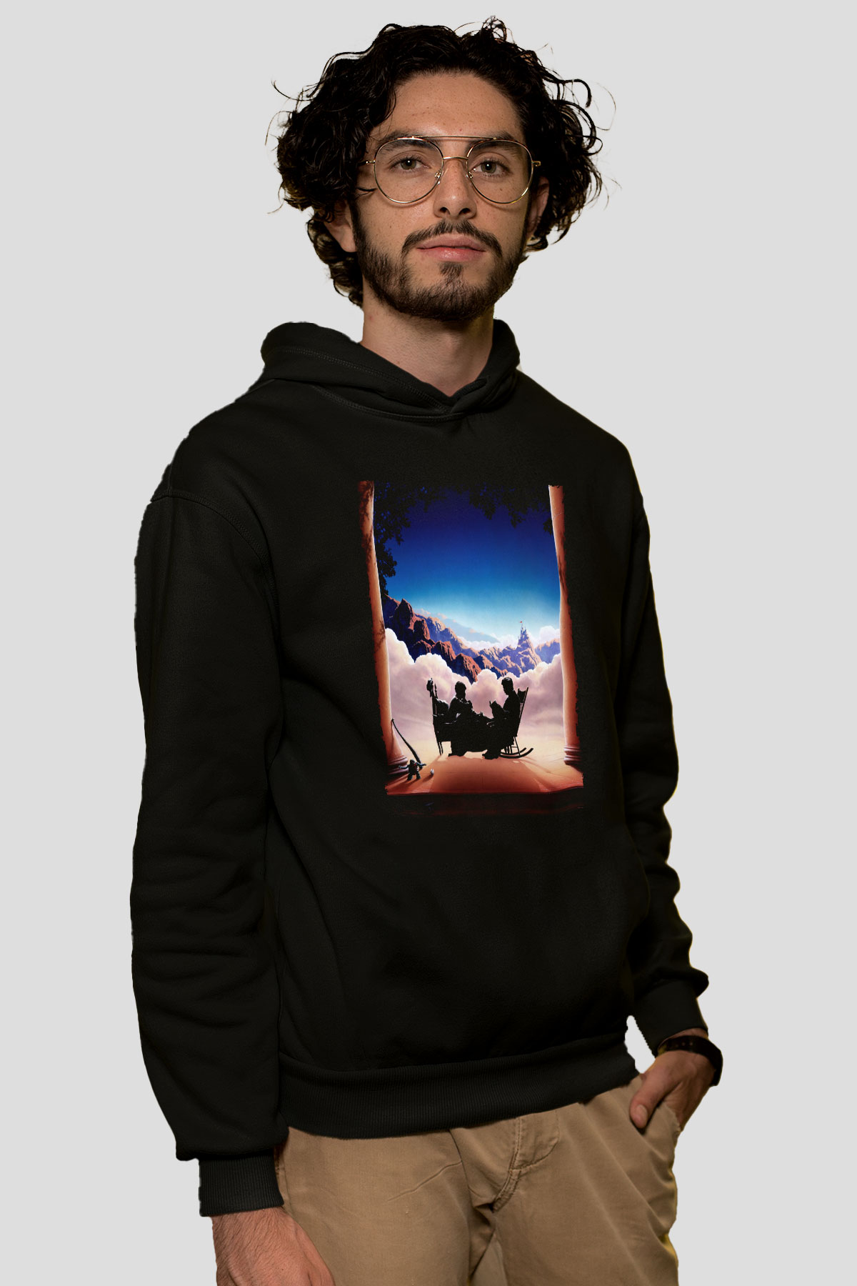 Unisex Prenses Gelin (The Princess Bride) Baskılı Siyah Kapüşonlu Sweatshirt