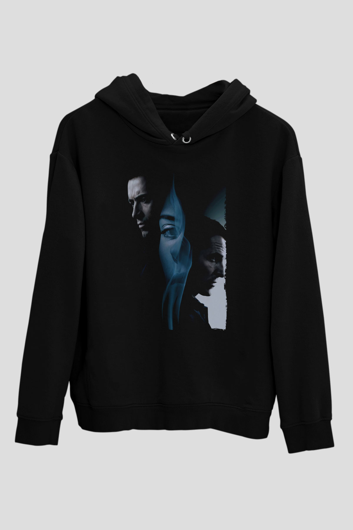 Unisex Prestij (The Prestige) Baskılı Siyah Kapüşonlu Sweatshirt