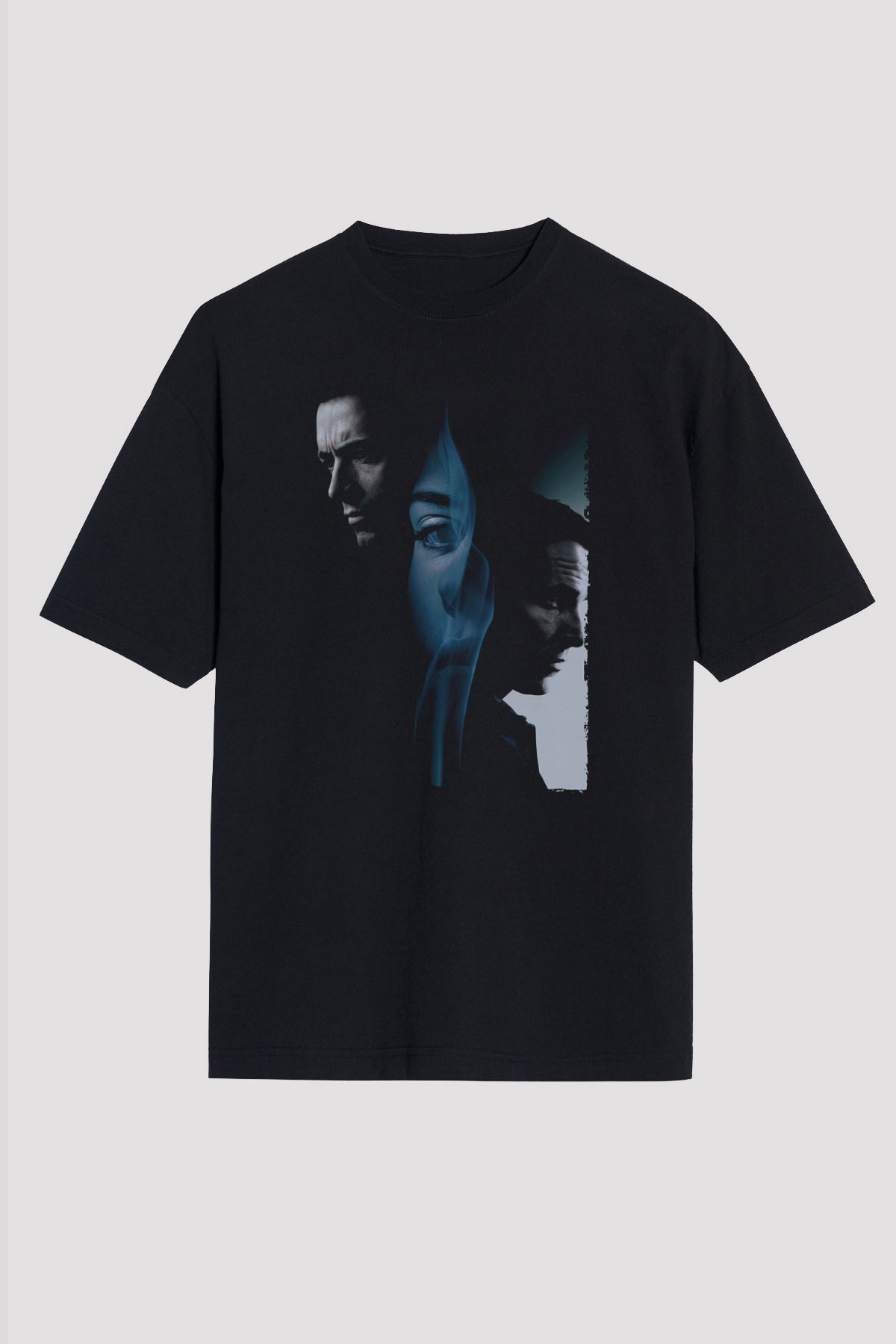 Unisex Prestij (The Prestige) Baskılı Siyah Oversize Tshirt