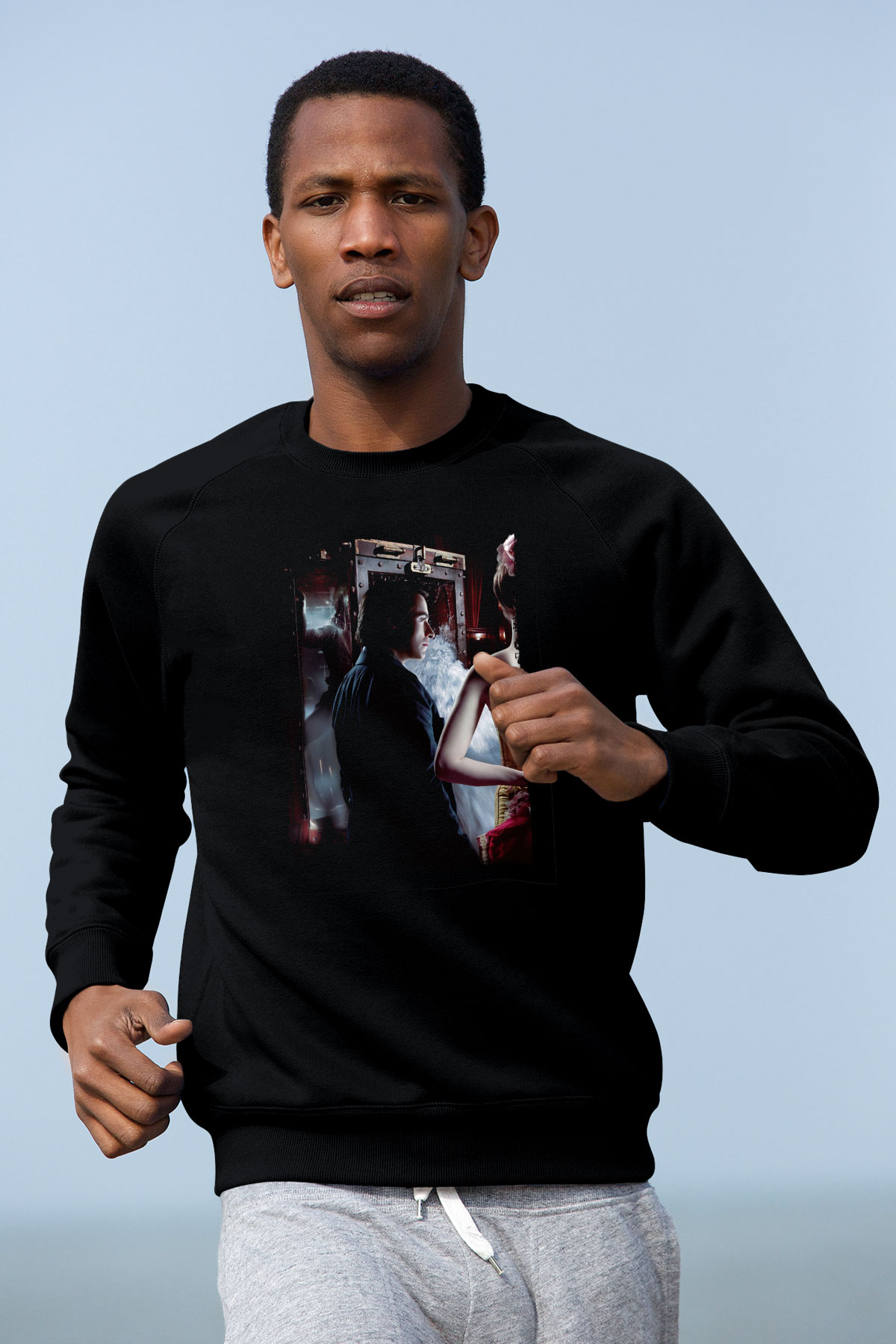 Unisex Prestij (The Prestige) Baskılı Siyah Sweatshirt