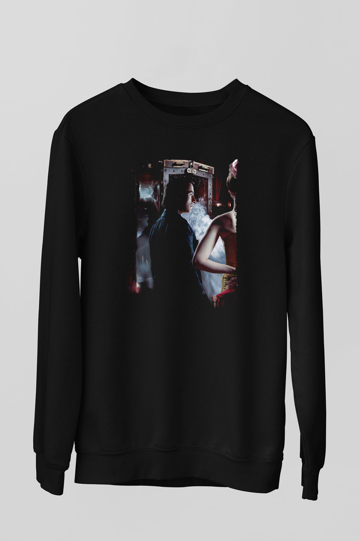 Unisex Prestij (The Prestige) Baskılı Siyah Sweatshirt