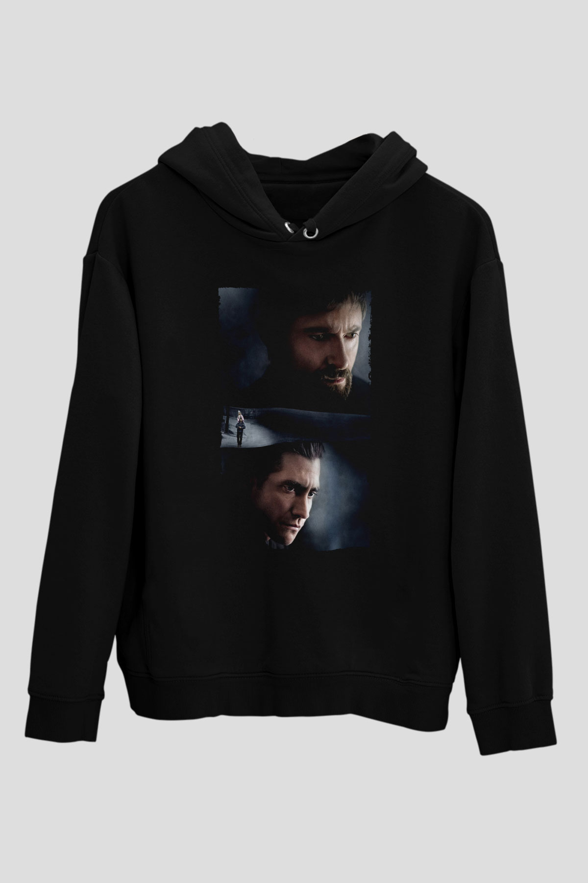 Unisex Prisoners Baskılı Siyah Kapüşonlu Sweatshirt