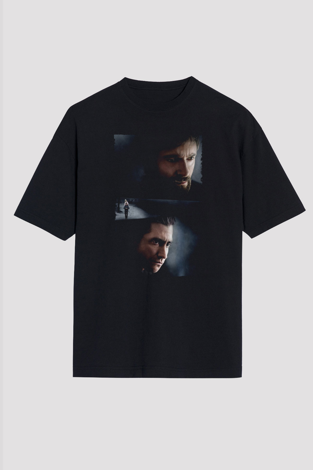 Unisex Prisoners Baskılı Siyah Oversize Tişört