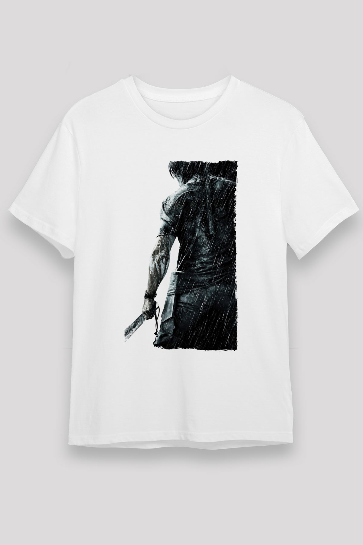 Rambo Baskılı Beyaz Tişört
