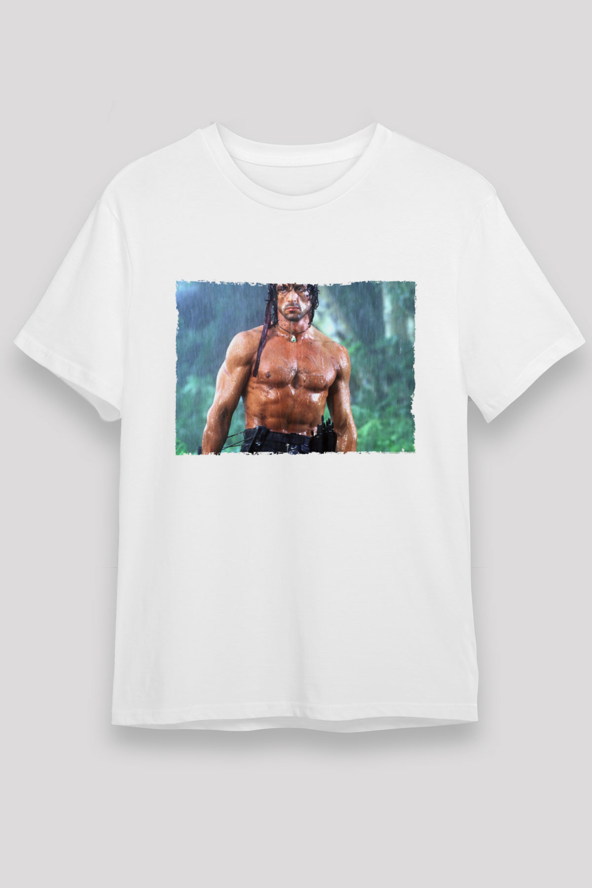 Rambo Baskılı Beyaz Tshirt