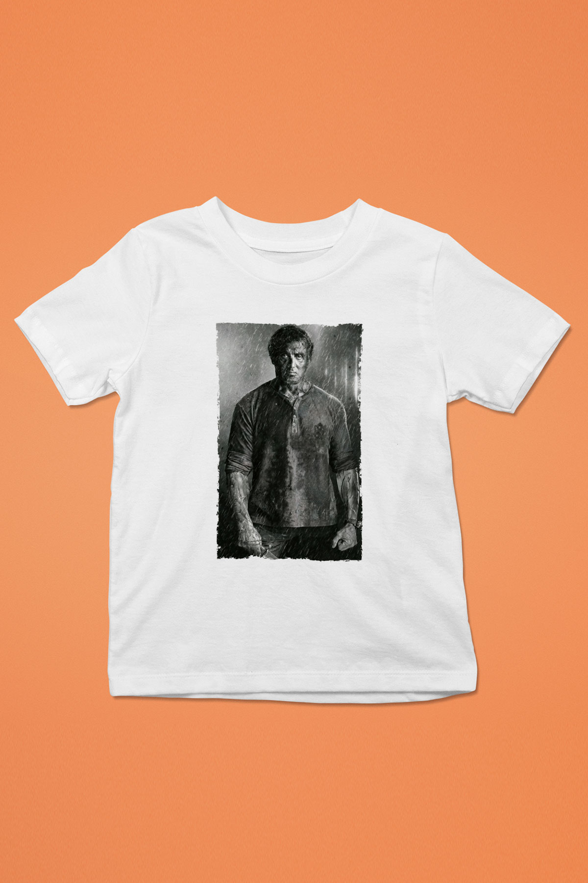 Unisex Rambo Son Kan (Rambo Last Blood) Baskılı Beyaz Çocuk Tişört