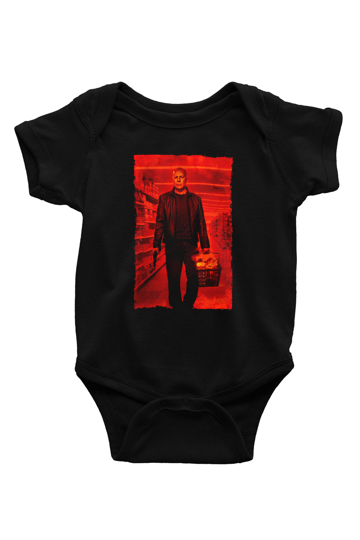 Unisex RED 2 Baskılı Siyah Bebek Body - Zıbın