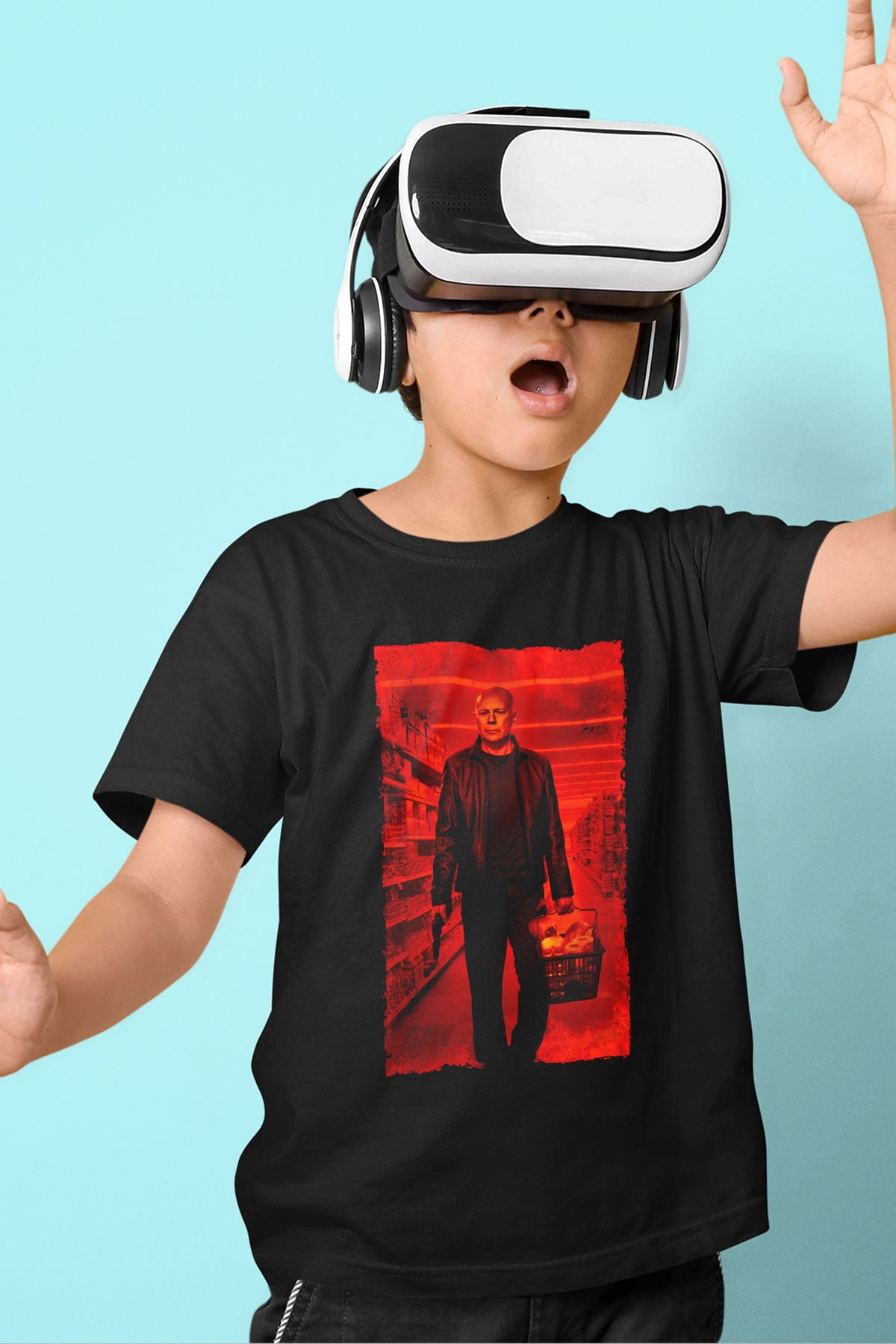 Unisex RED 2 Baskılı Siyah Çocuk Tshirt