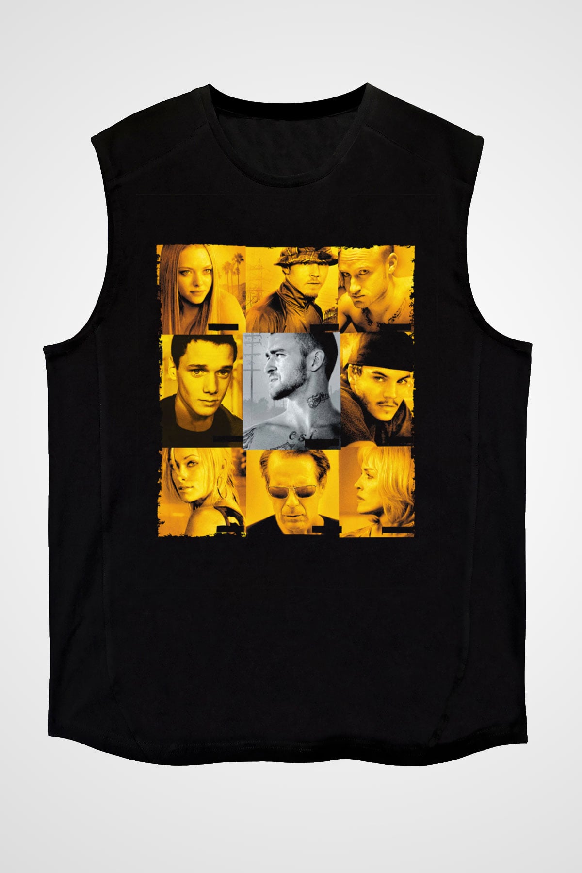 Unisex Rehine (Alpha Dog) Baskılı Siyah Kolsuz T-shirt