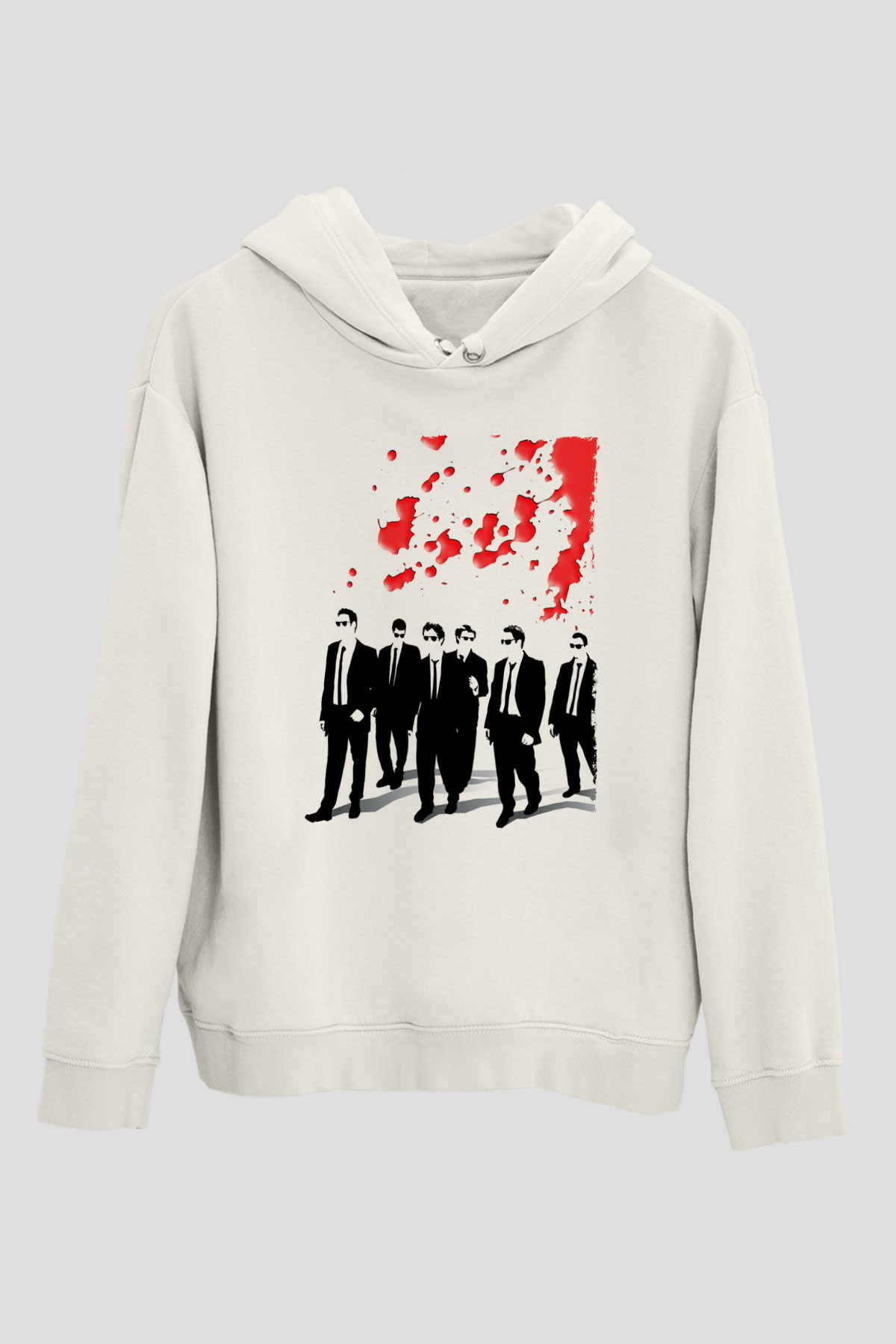Unisex Rezervuar Köpekleri (Reservoir Dogs) Baskılı Beyaz Kapüşonlu Sweatshirt