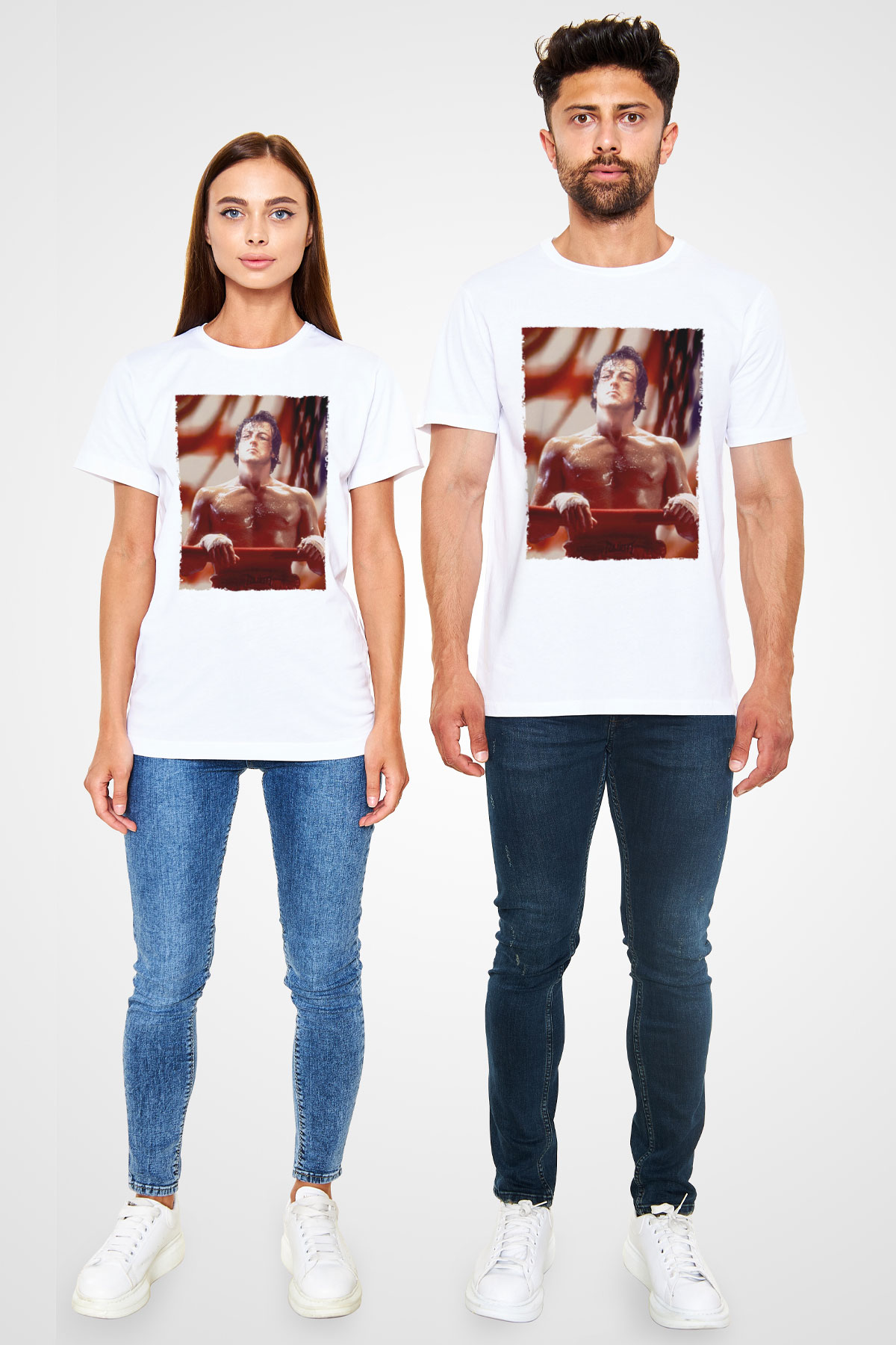 Rocky Baskılı Beyaz Tişört