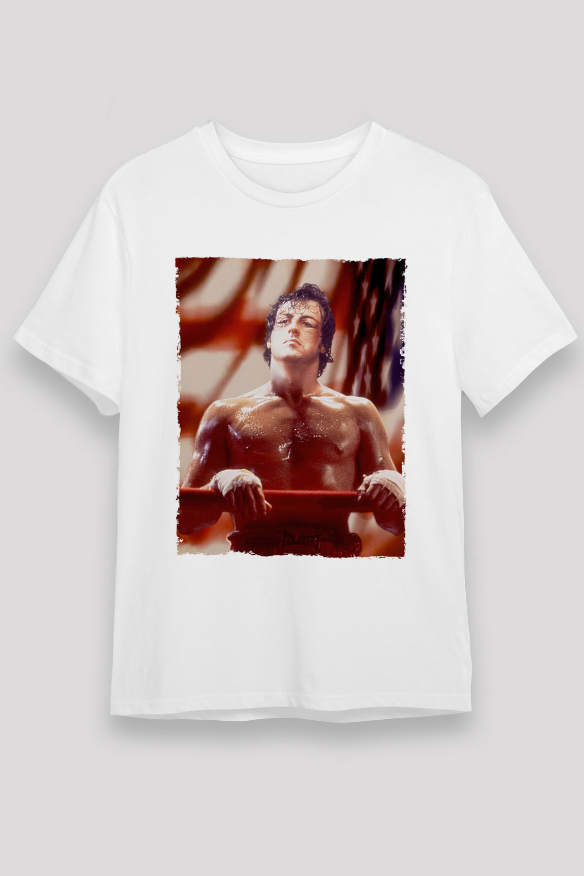 Rocky Baskılı Beyaz Tişört