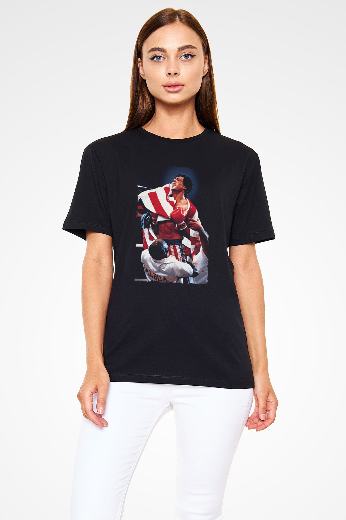 Rocky IV Baskılı Siyah Tshirt