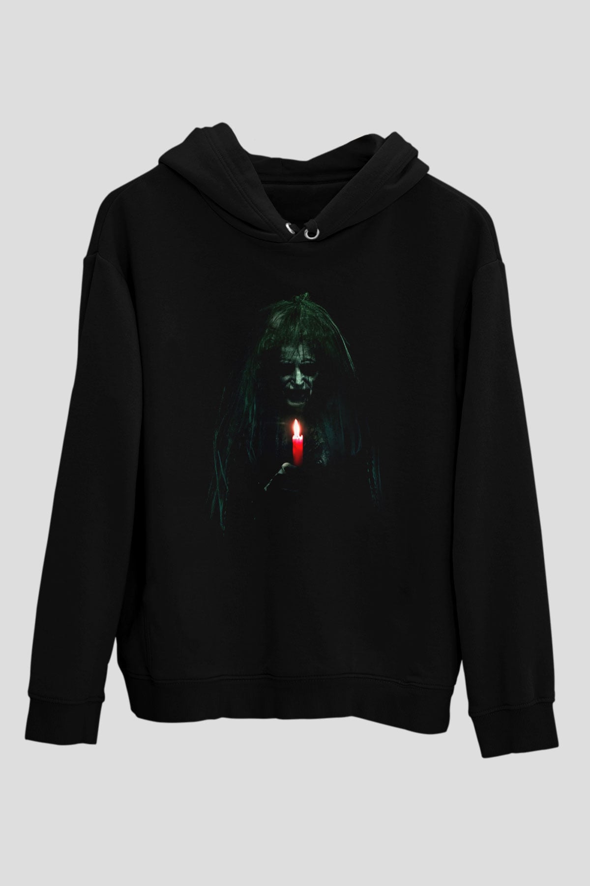Unisex Ruhlar Bölgesi (Insidious) Baskılı Siyah Kapüşonlu Sweatshirt