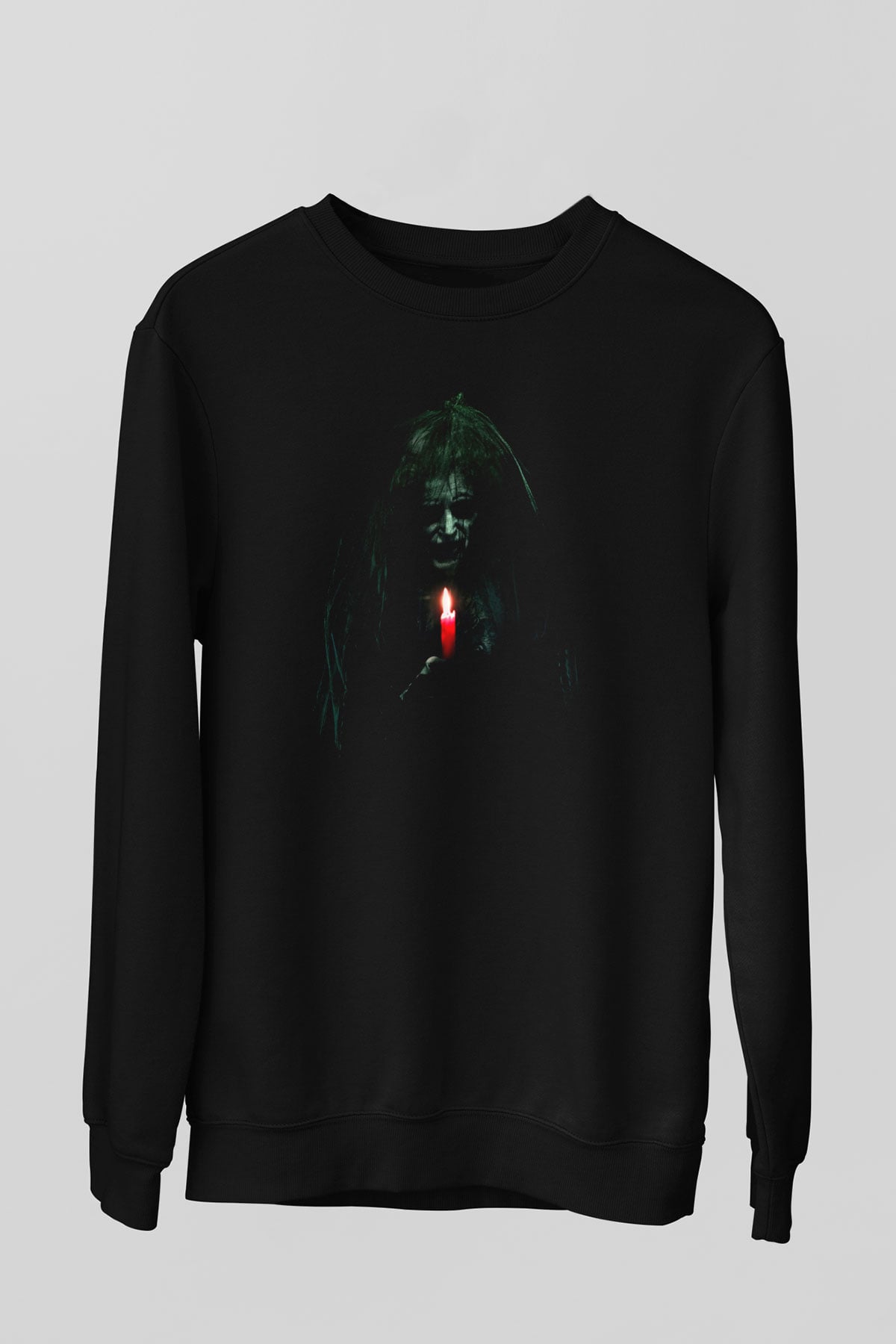 Unisex Ruhlar Bölgesi (Insidious) Baskılı Siyah Sweatshirt
