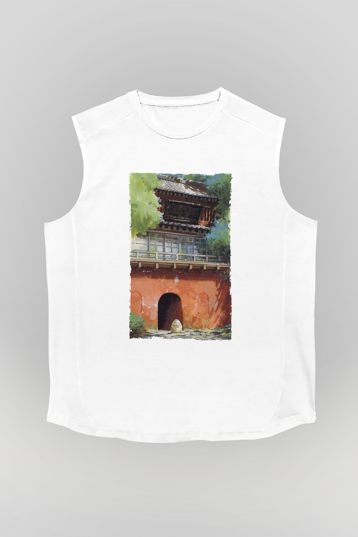 Unisex Ruhların Kaçışı (Spirited Away) Baskılı Beyaz Kolsuz Tshirt