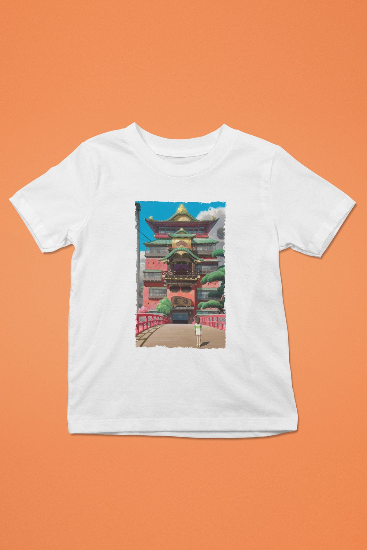Unisex Ruhların Kaçışı (Spirited Away) Baskılı Beyaz Çocuk Tshirt