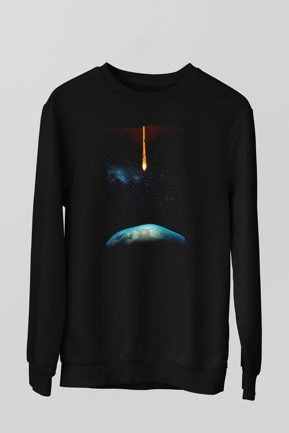Unisex Salvation Baskılı Siyah Sweatshirt