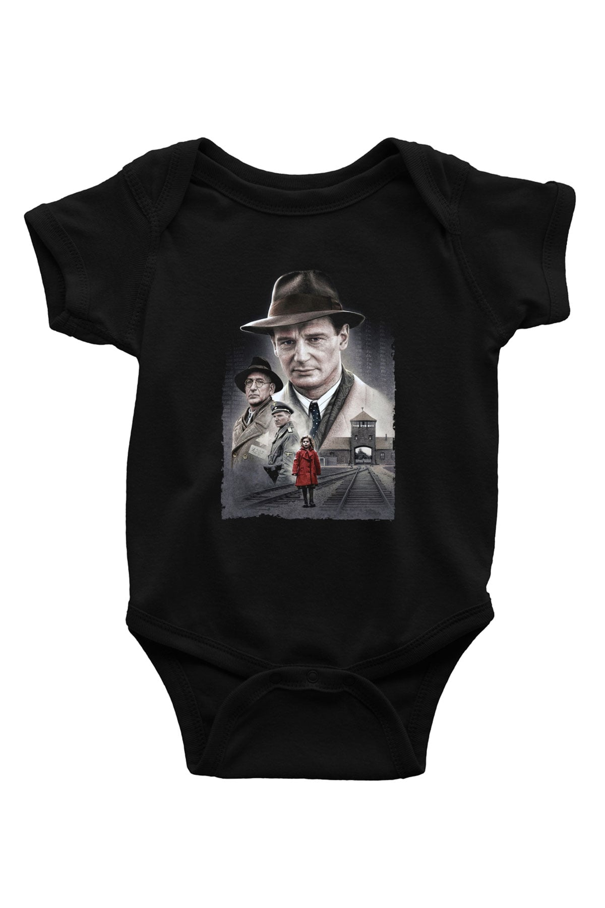 Unisex Schindlerin Listesi (Schindlers List) Baskılı Siyah Bebek Body - Zıbın