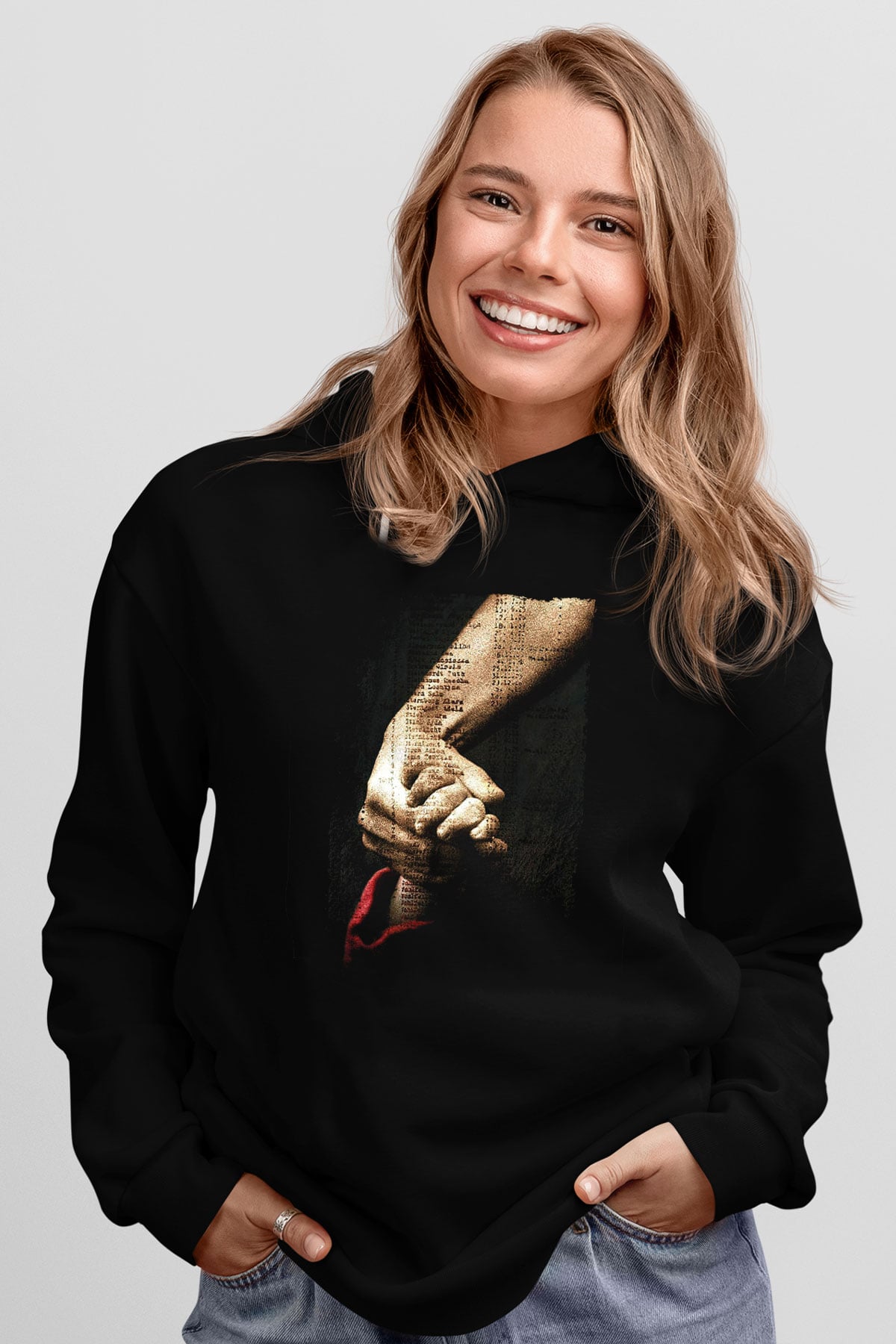 Unisex Schindlerin Listesi (Schindlers List) Baskılı Siyah Kapüşonlu Sweatshirt
