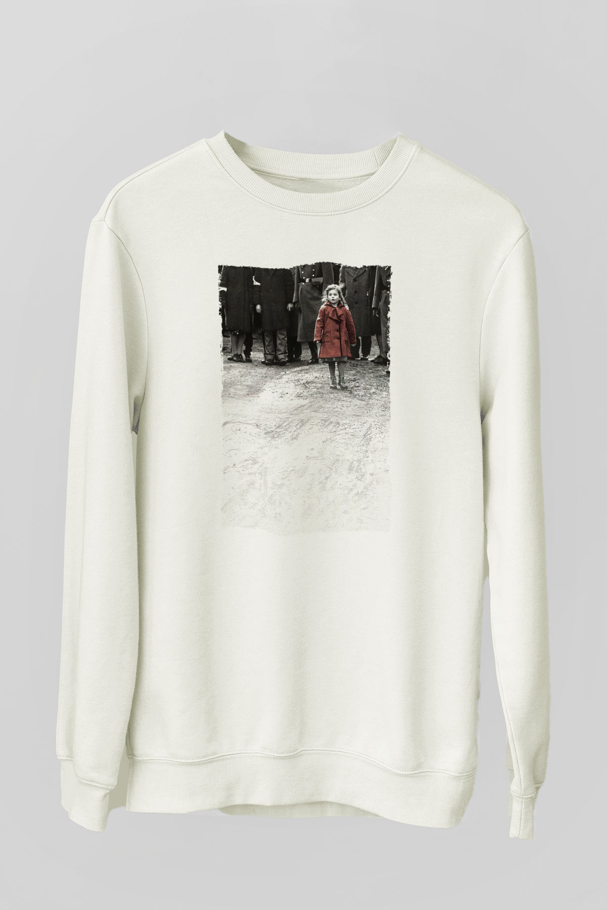 Unisex Schindlerin Listesi (Schindlers List) Baskılı Beyaz Sweatshirt