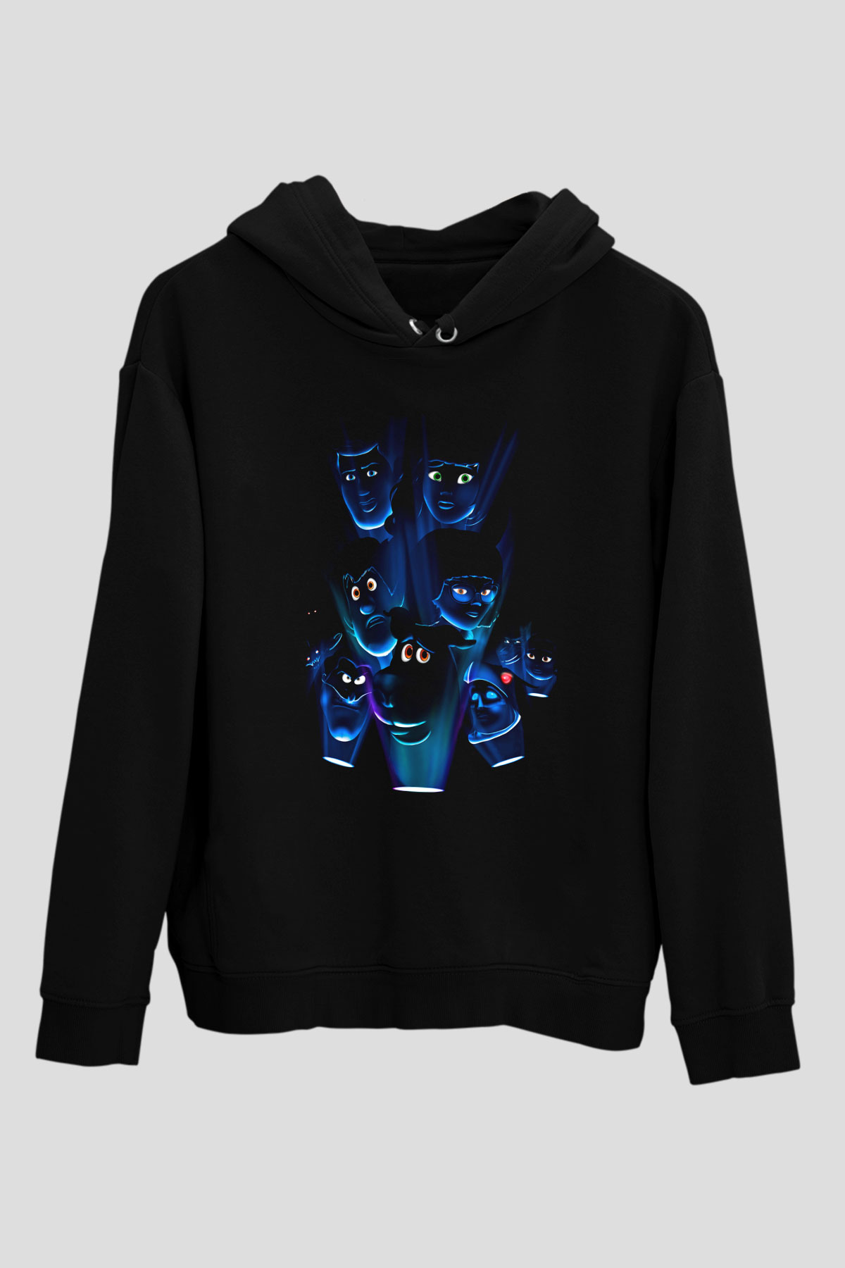 Unisex Scooby-Doo Baskılı Siyah Kapüşonlu Sweatshirt