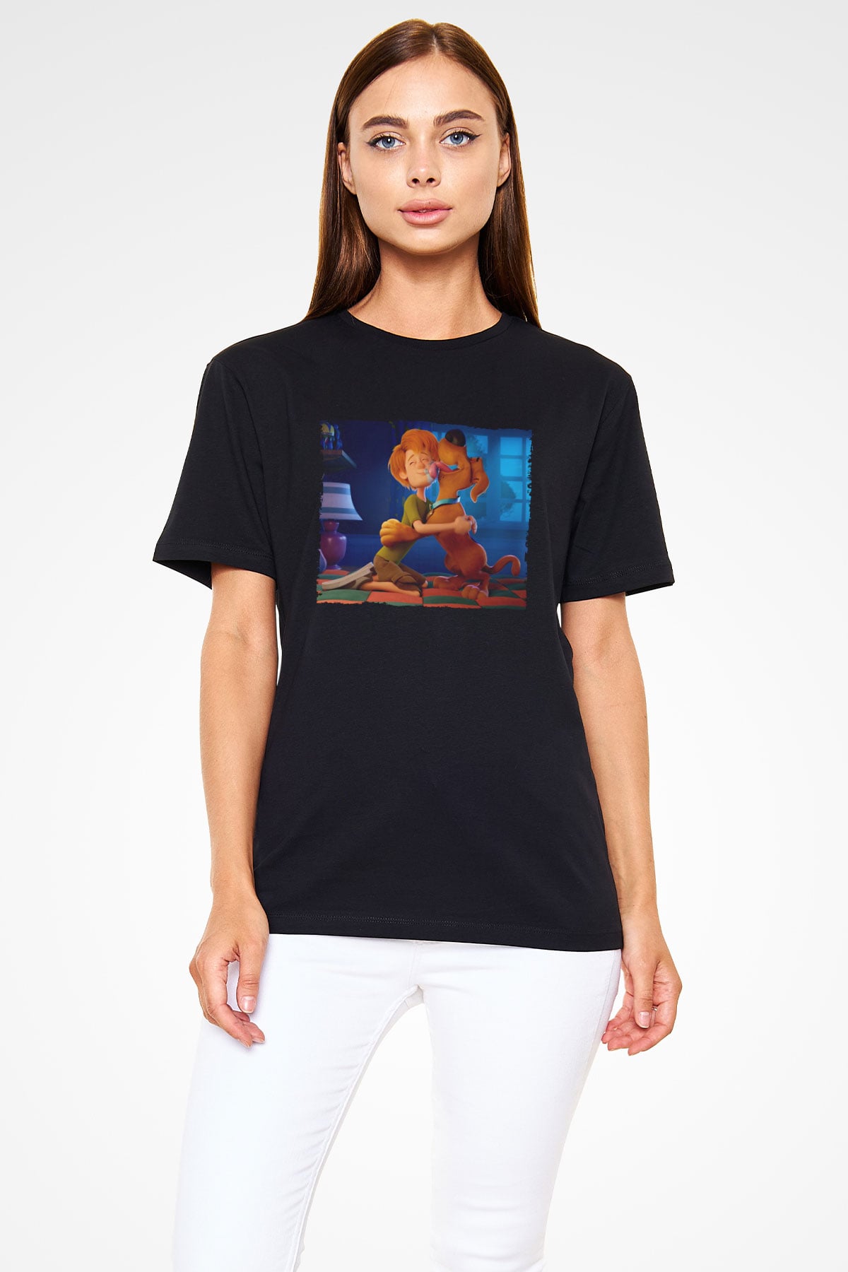 Scooby-Doo Baskılı Siyah Tişört