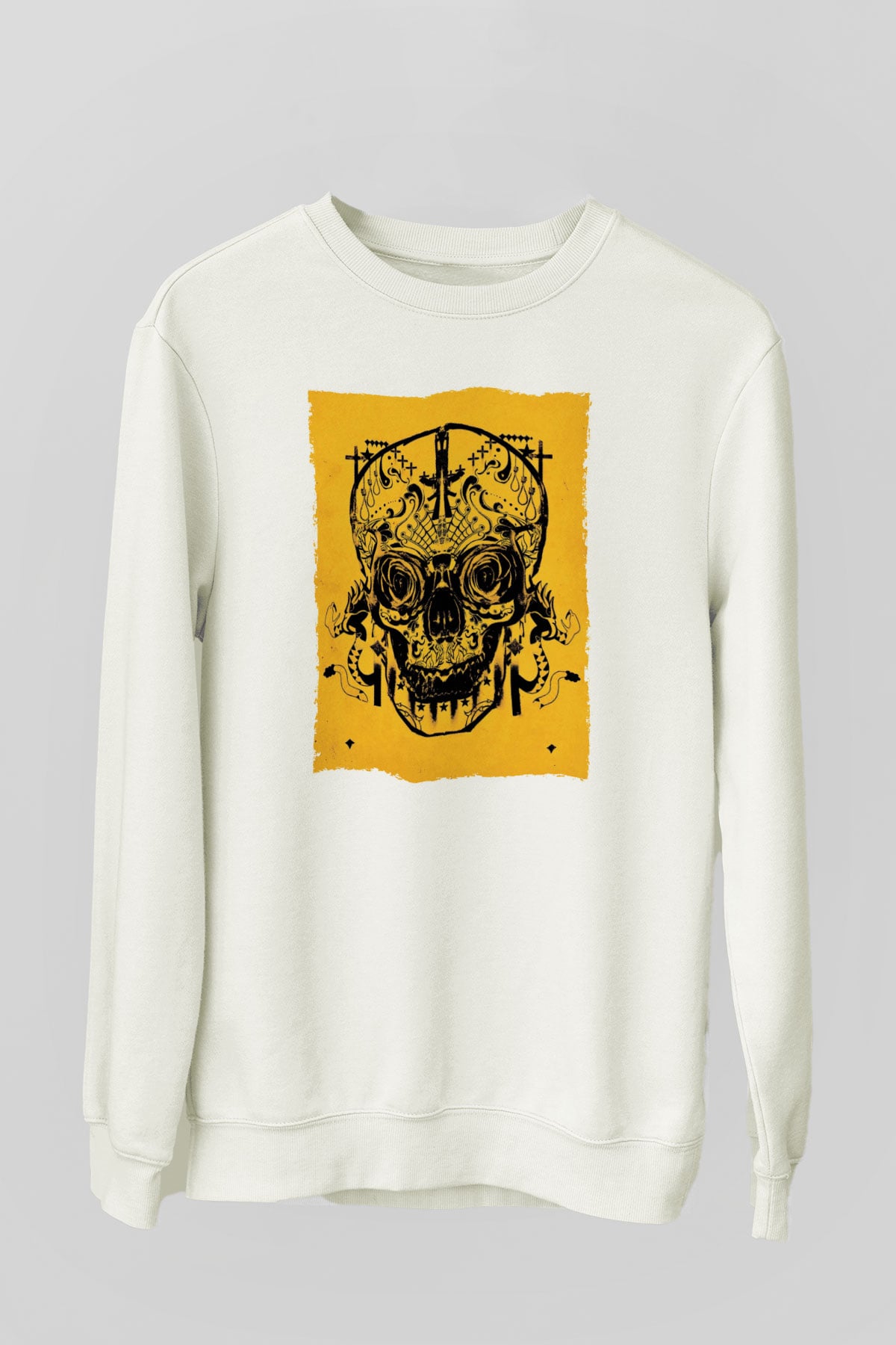 Unisex Sicario Baskılı Beyaz Sweatshirt