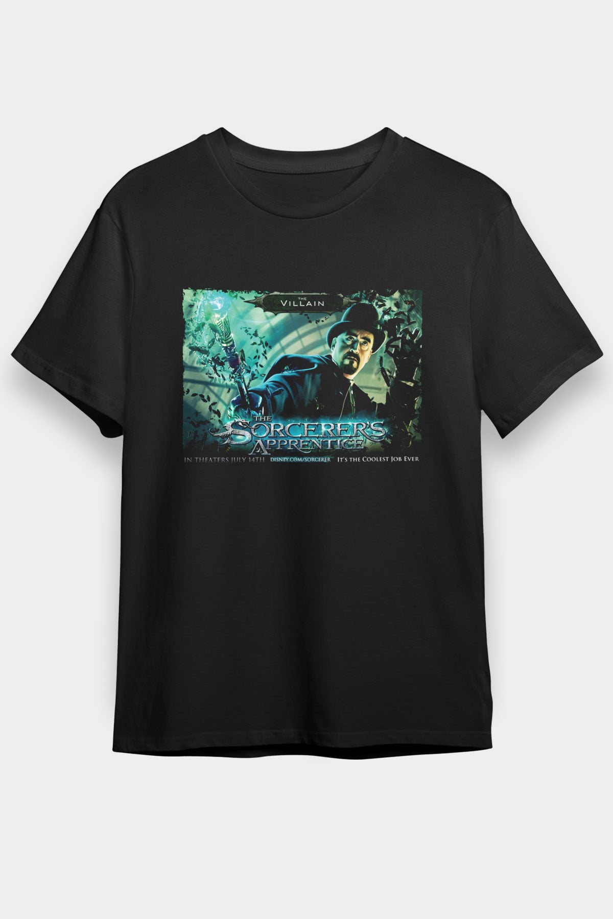 Sihirbazın Çırağı (The Sorcerers Apprentice) Baskılı Siyah Tshirt