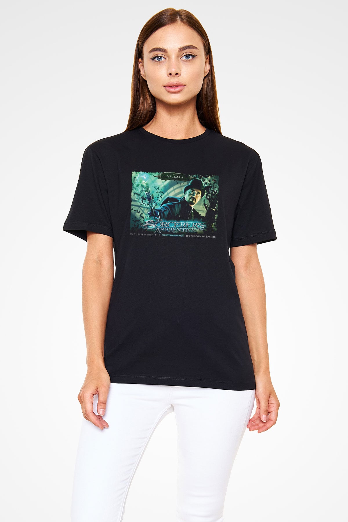 Sihirbazın Çırağı (The Sorcerers Apprentice) Baskılı Siyah Tshirt