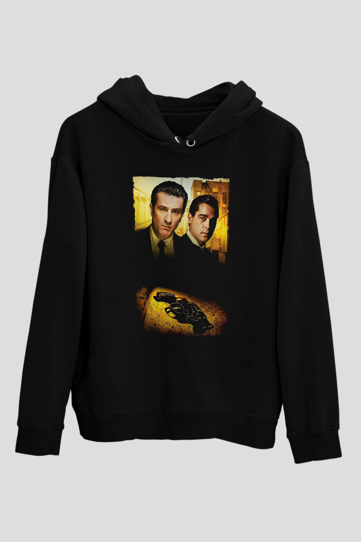 Unisex Sıkı Dostlar (Goodfellas) Baskılı Siyah Kapüşonlu Sweatshirt