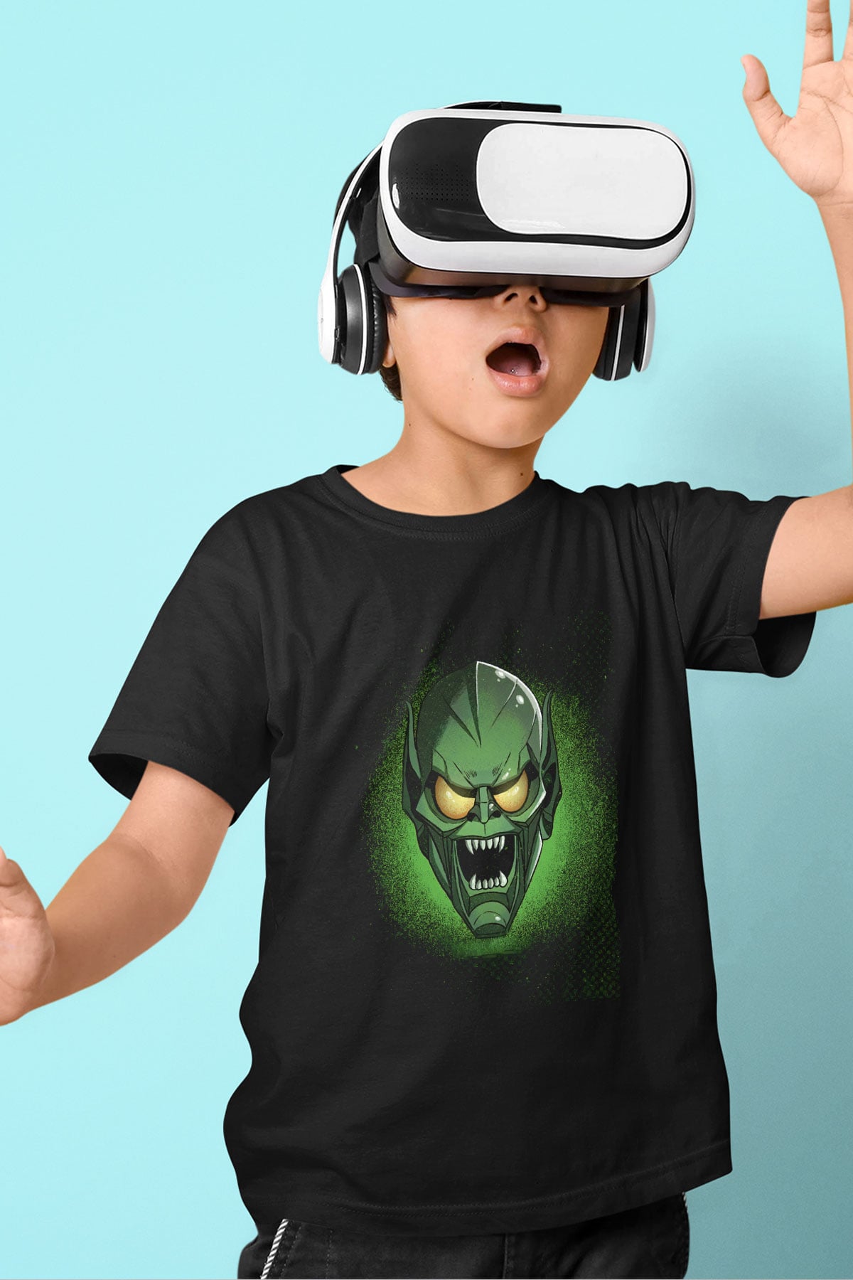 Unisex Sinister Six Baskılı Siyah Çocuk Tshirt