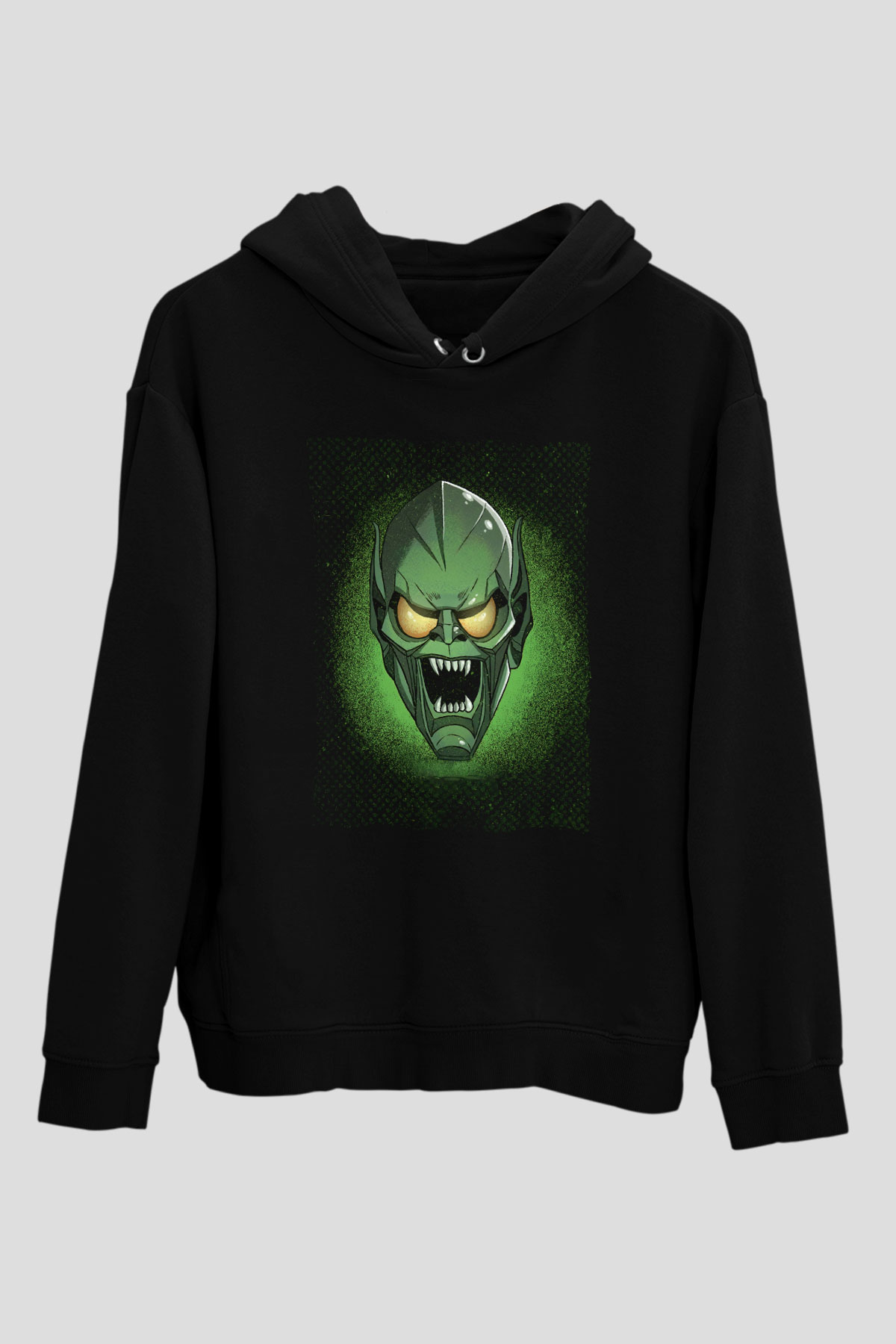 Unisex Sinister Six Baskılı Siyah Kapüşonlu Sweatshirt