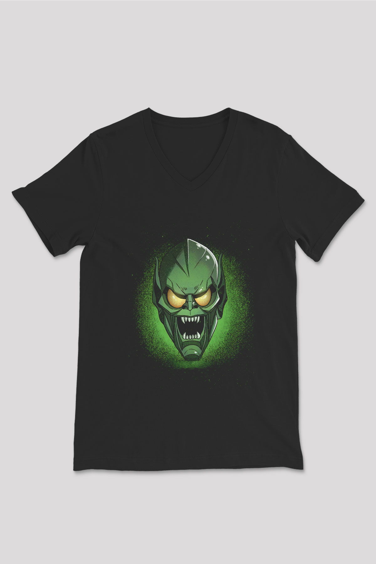 Unisex Sinister Six Baskılı Siyah V Yaka Tshirt