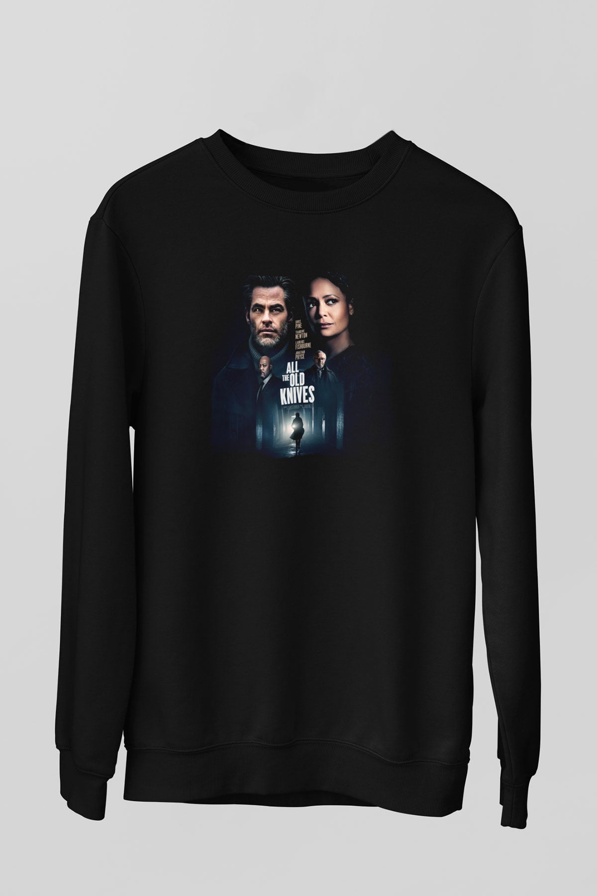 Unisex Sırtımdaki Bıçaklar (All the Old Knives) Baskılı Siyah Sweatshirt