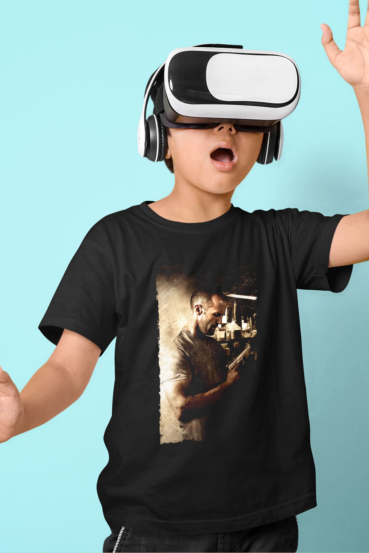 Unisex Sivil Cephe (Homefront) Baskılı Siyah Çocuk Tişört