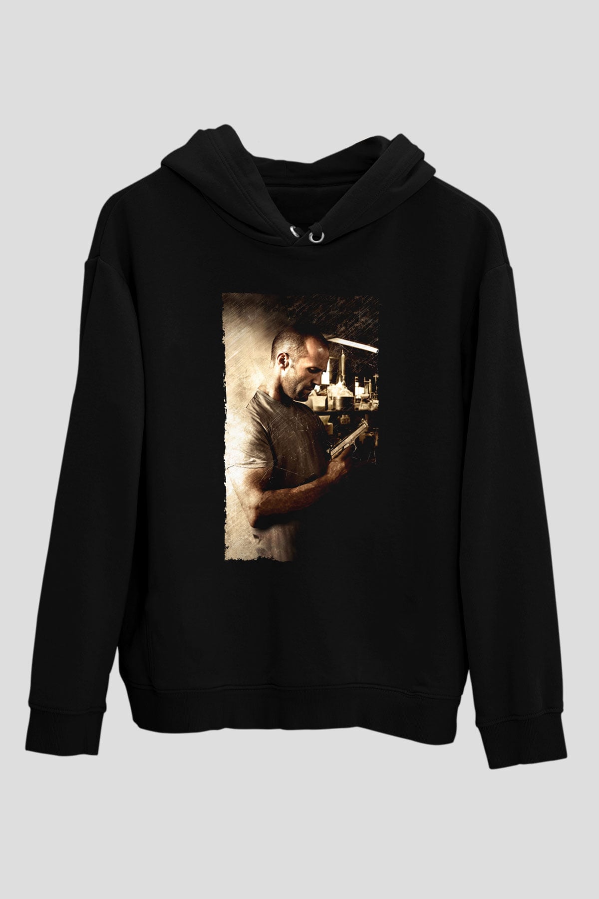 Unisex Sivil Cephe (Homefront) Baskılı Siyah Kapüşonlu Sweatshirt