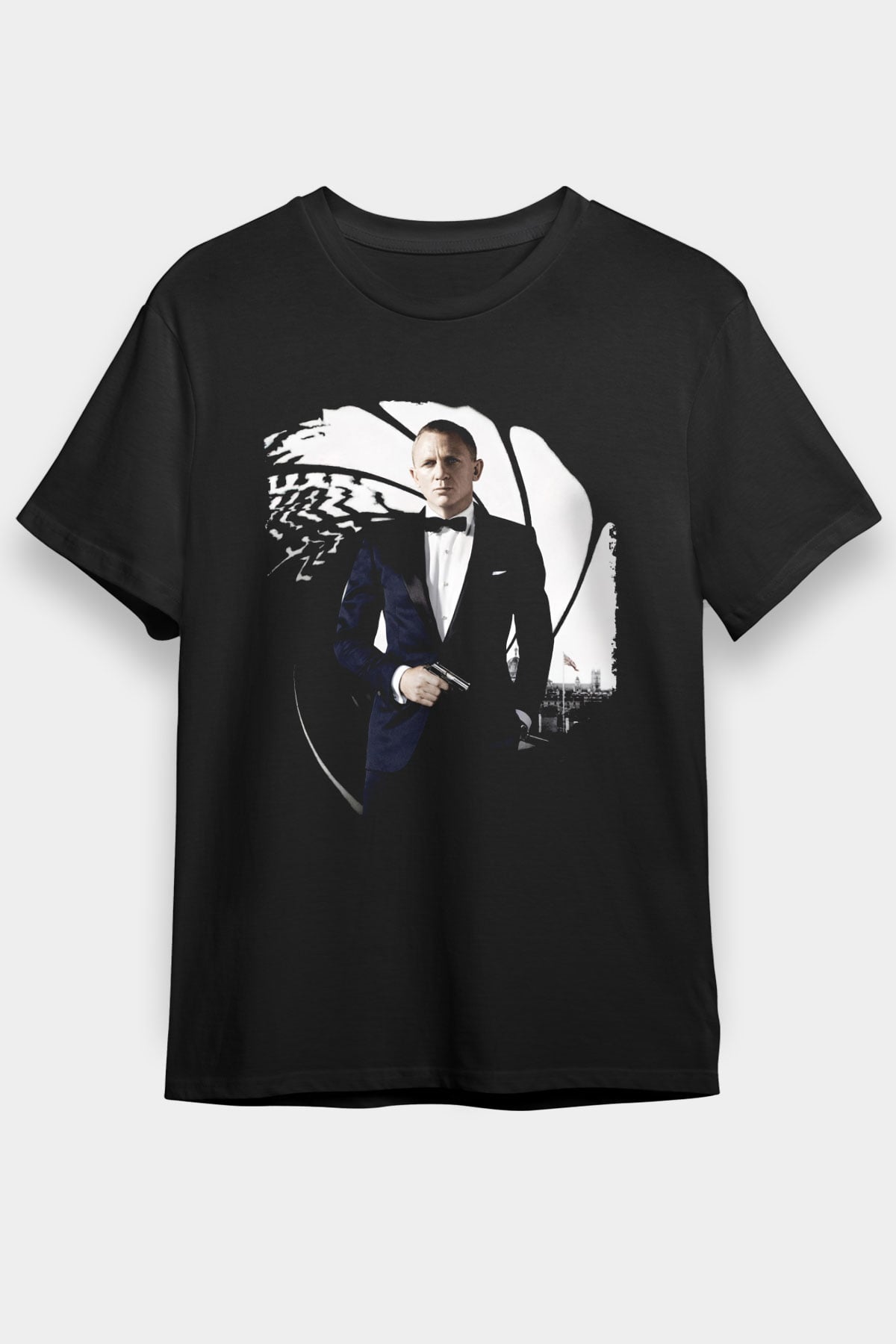 Skyfall Baskılı Siyah Tişört