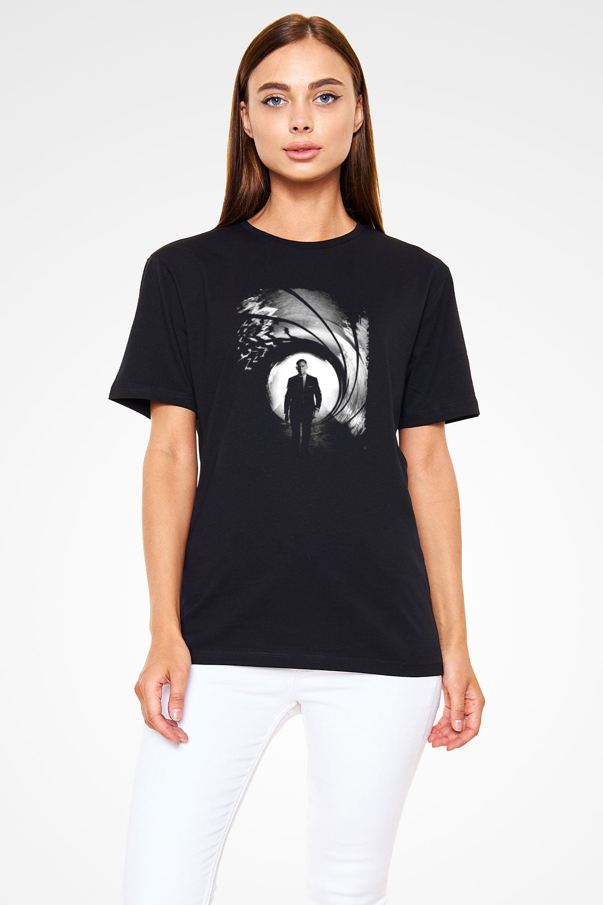 Skyfall Baskılı Siyah Tshirt