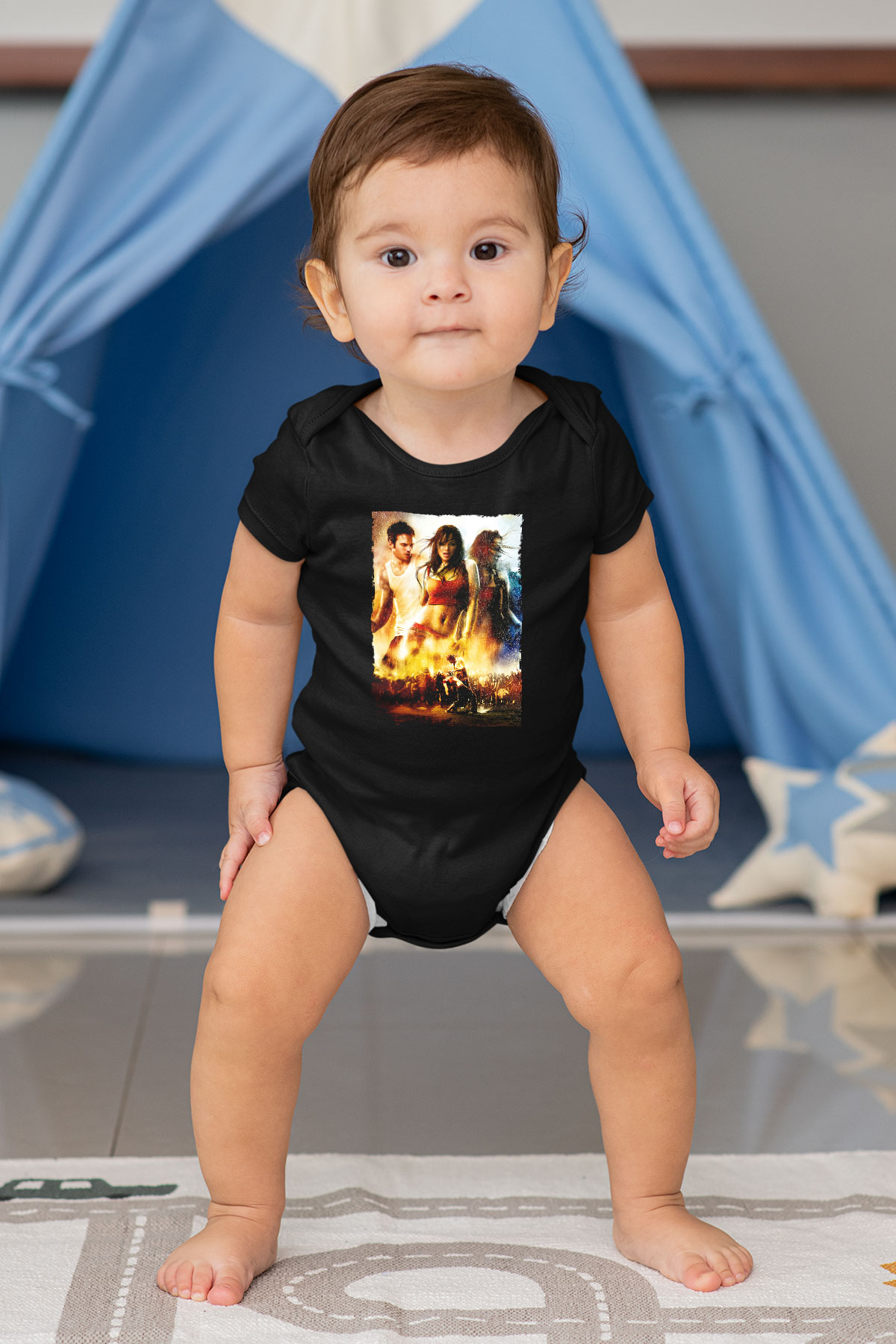 Unisex Sokak Dansı (Step Up 2 The Streets) Baskılı Siyah Bebek Body - Zıbın