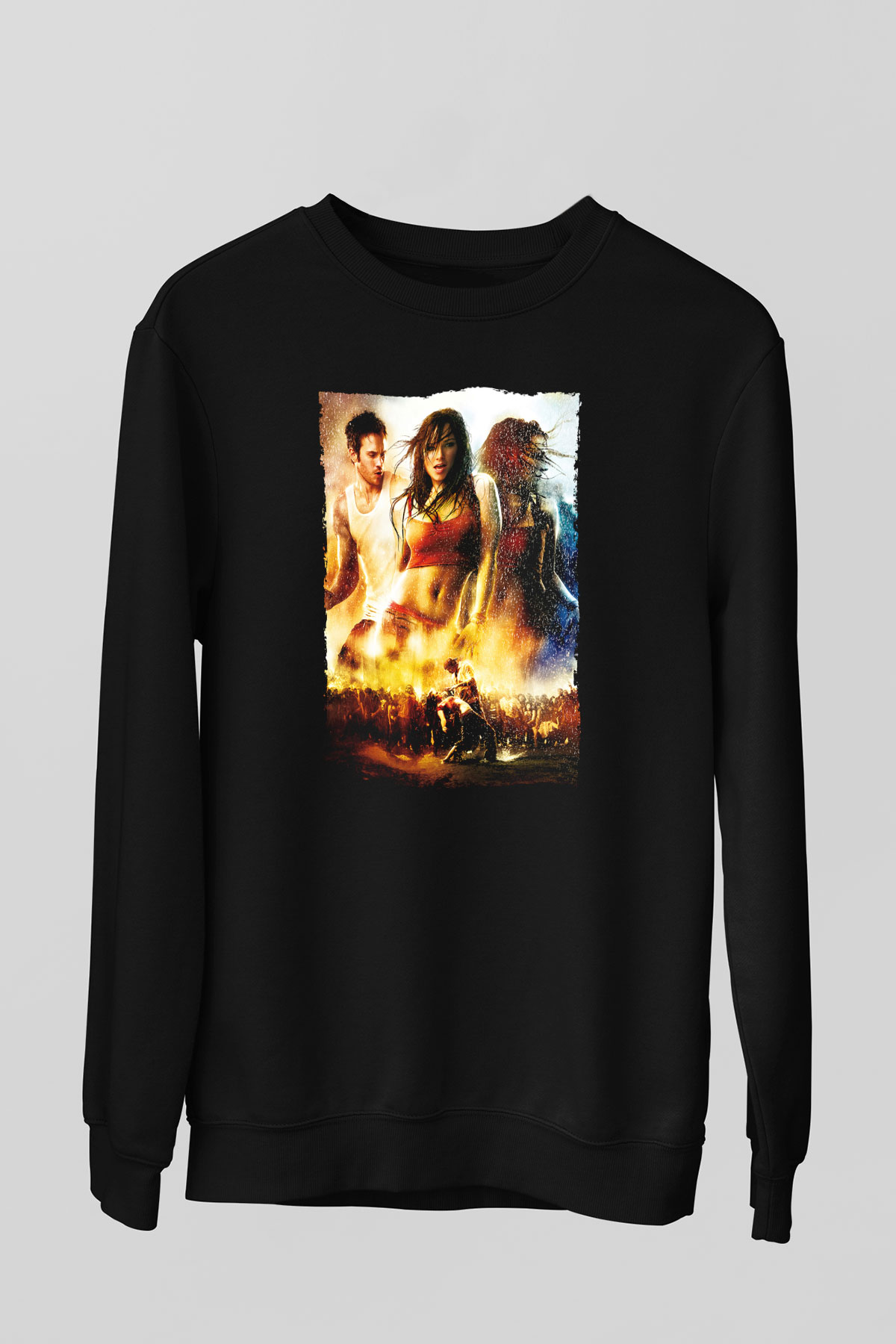 Unisex Sokak Dansı (Step Up 2 The Streets) Baskılı Siyah Sweatshirt