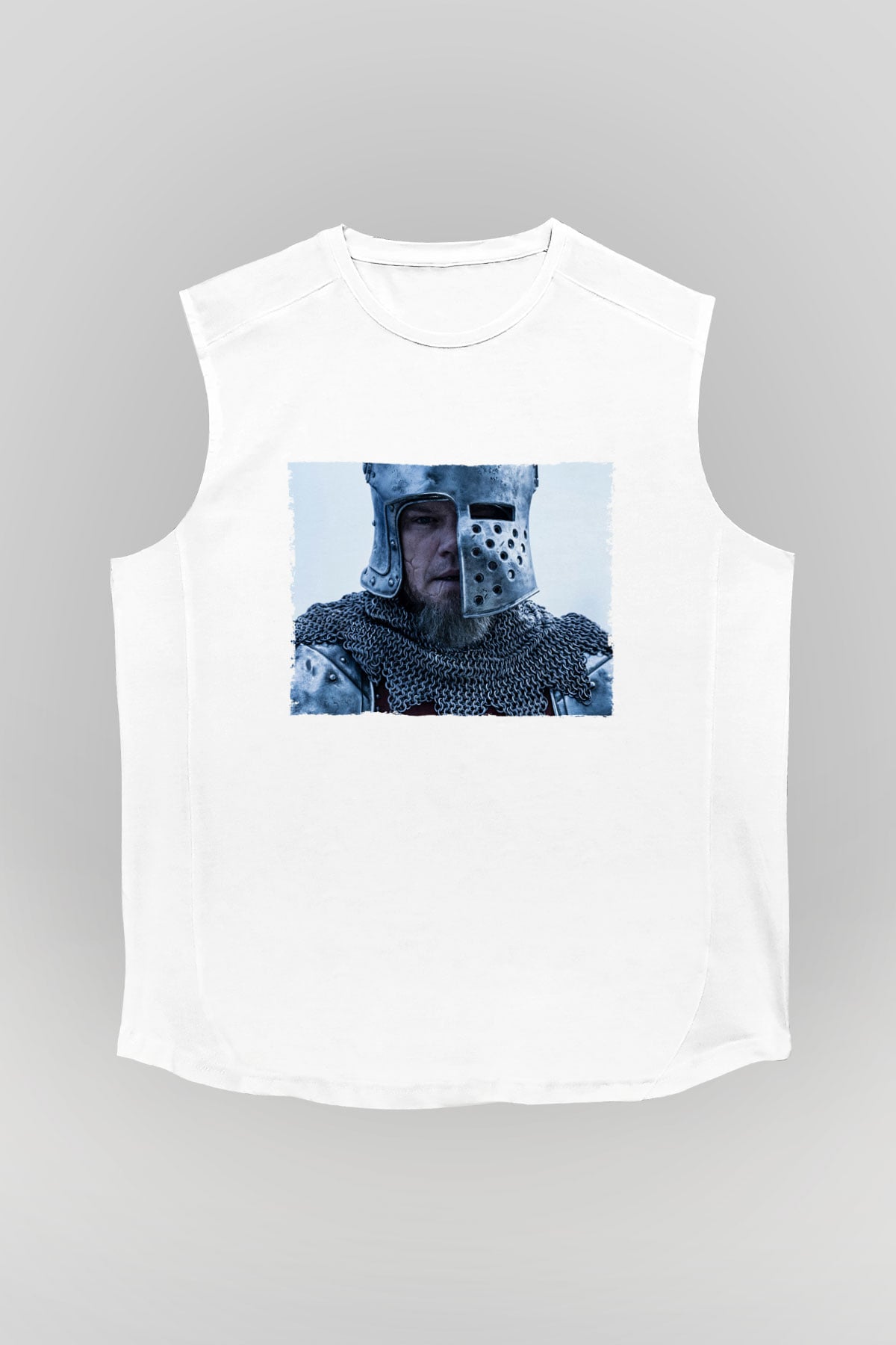 Unisex Son Düello (The Last Duel) Baskılı Beyaz Kolsuz T-shirt