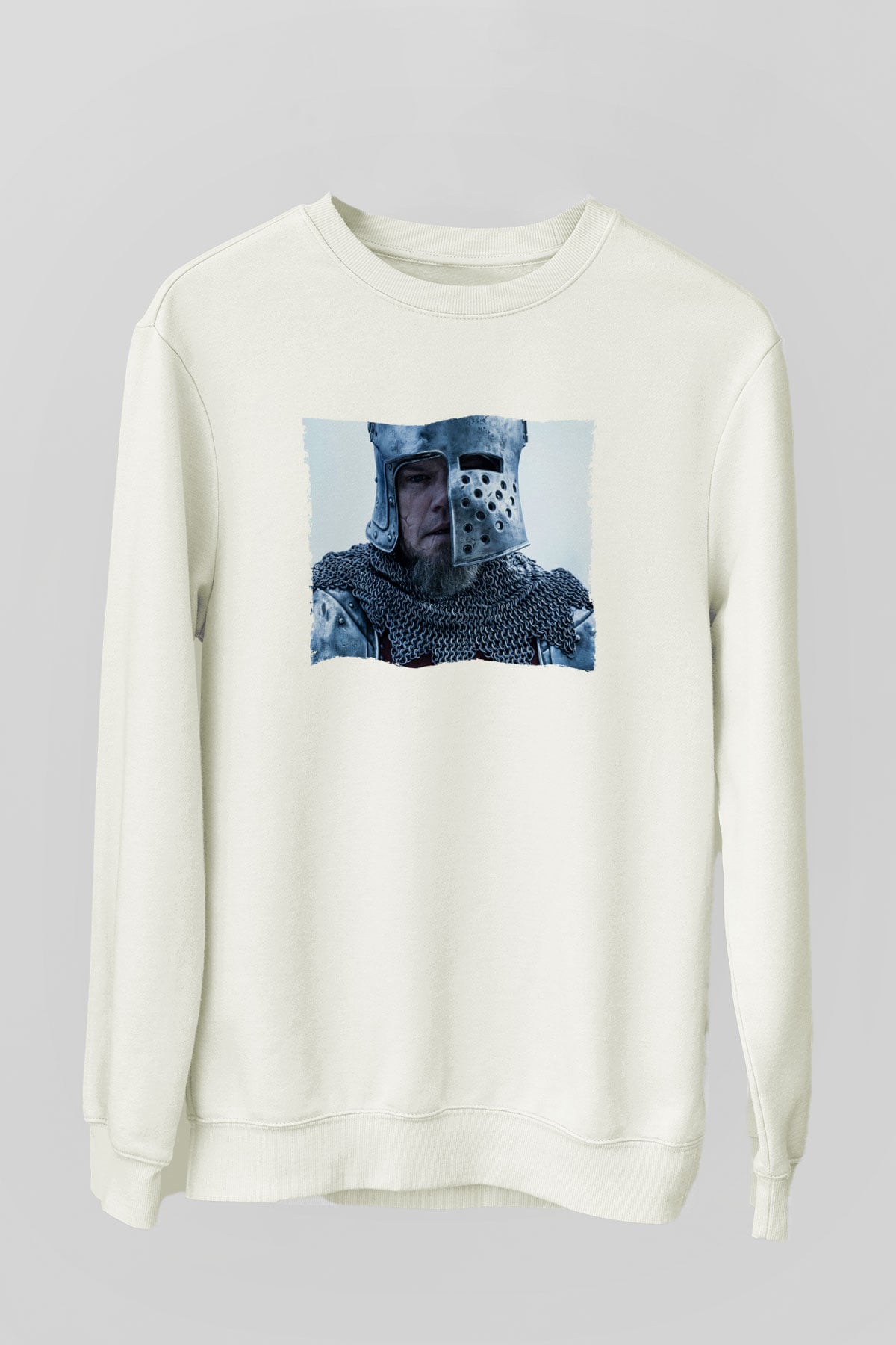 Unisex Son Düello (The Last Duel) Baskılı Beyaz Sweatshirt