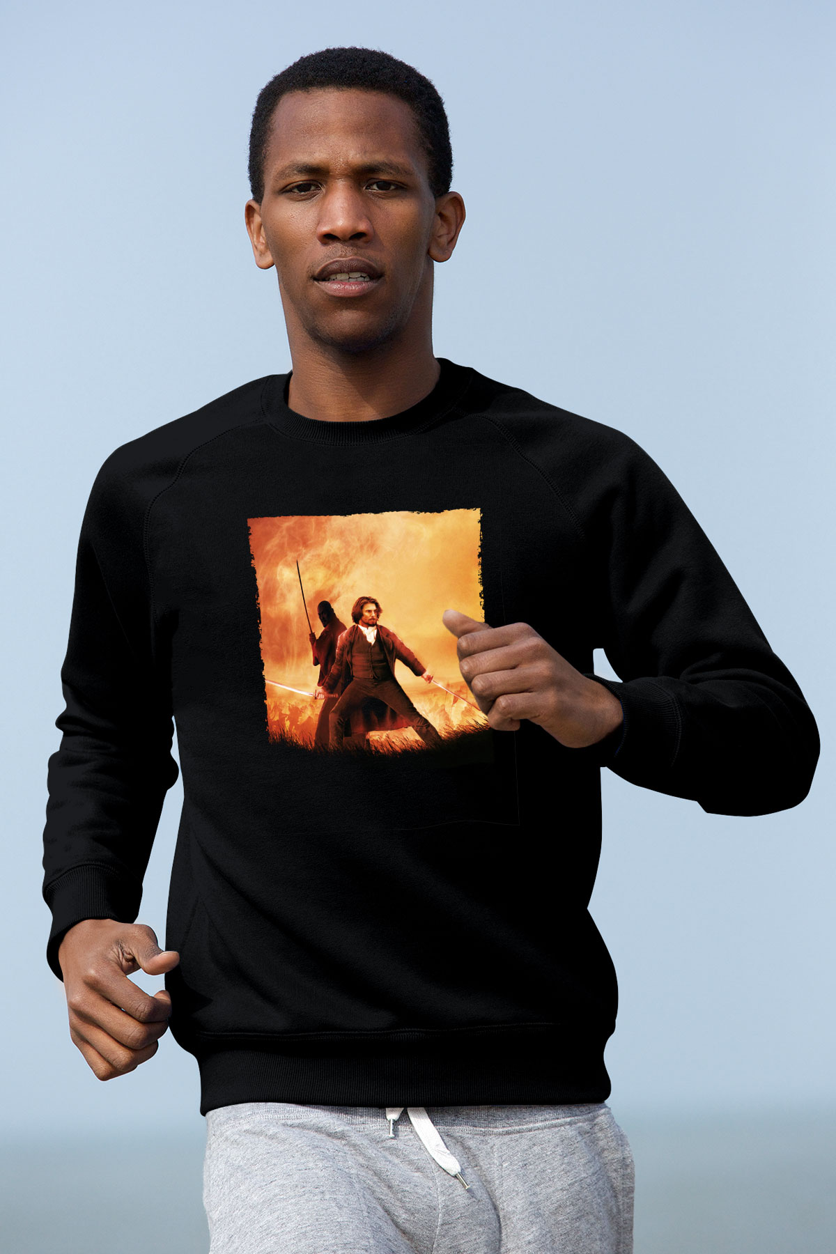 Unisex Son Samuray (The Last Samurai) Baskılı Siyah Sweatshirt