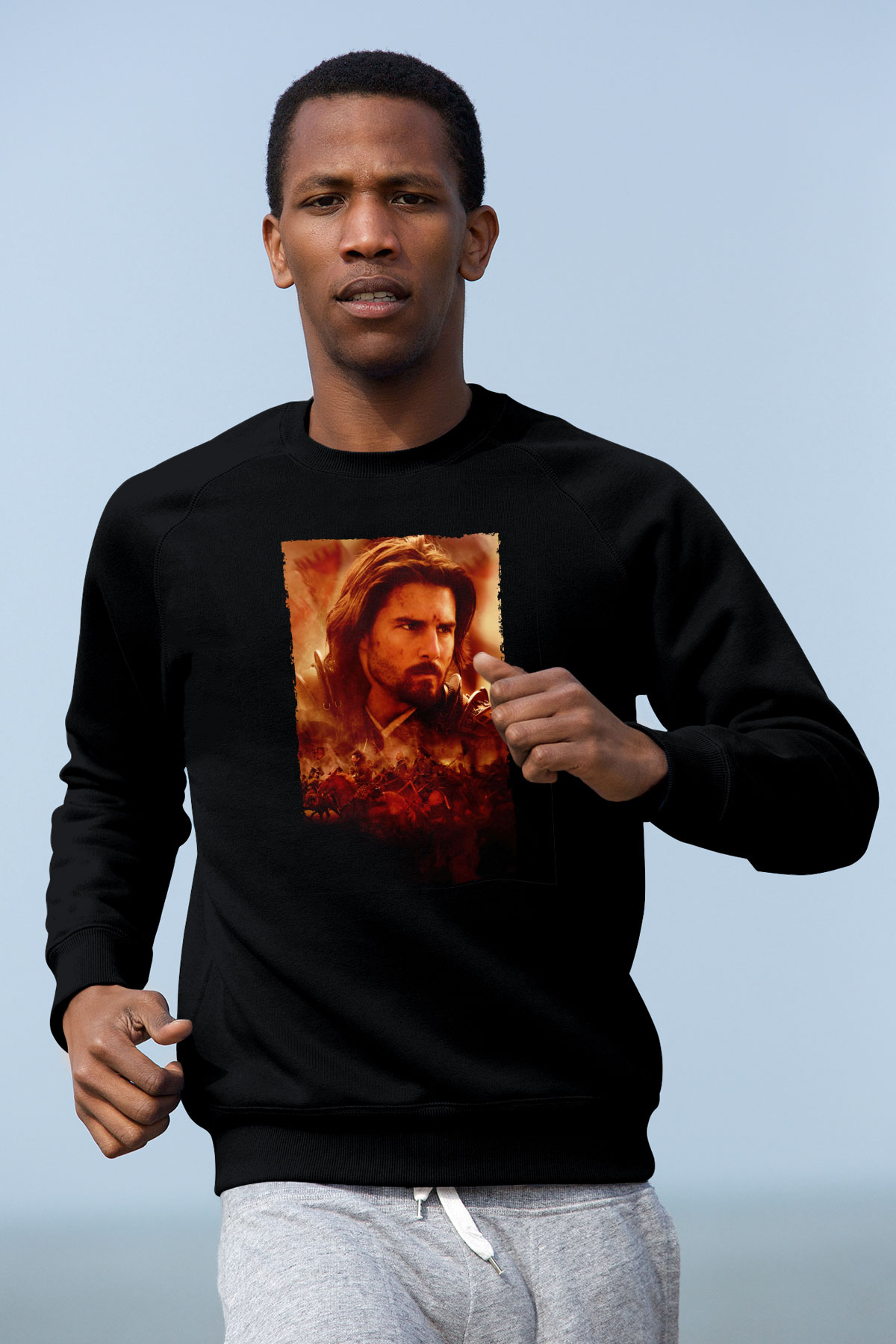 Unisex Son Samuray (The Last Samurai) Baskılı Siyah Sweatshirt