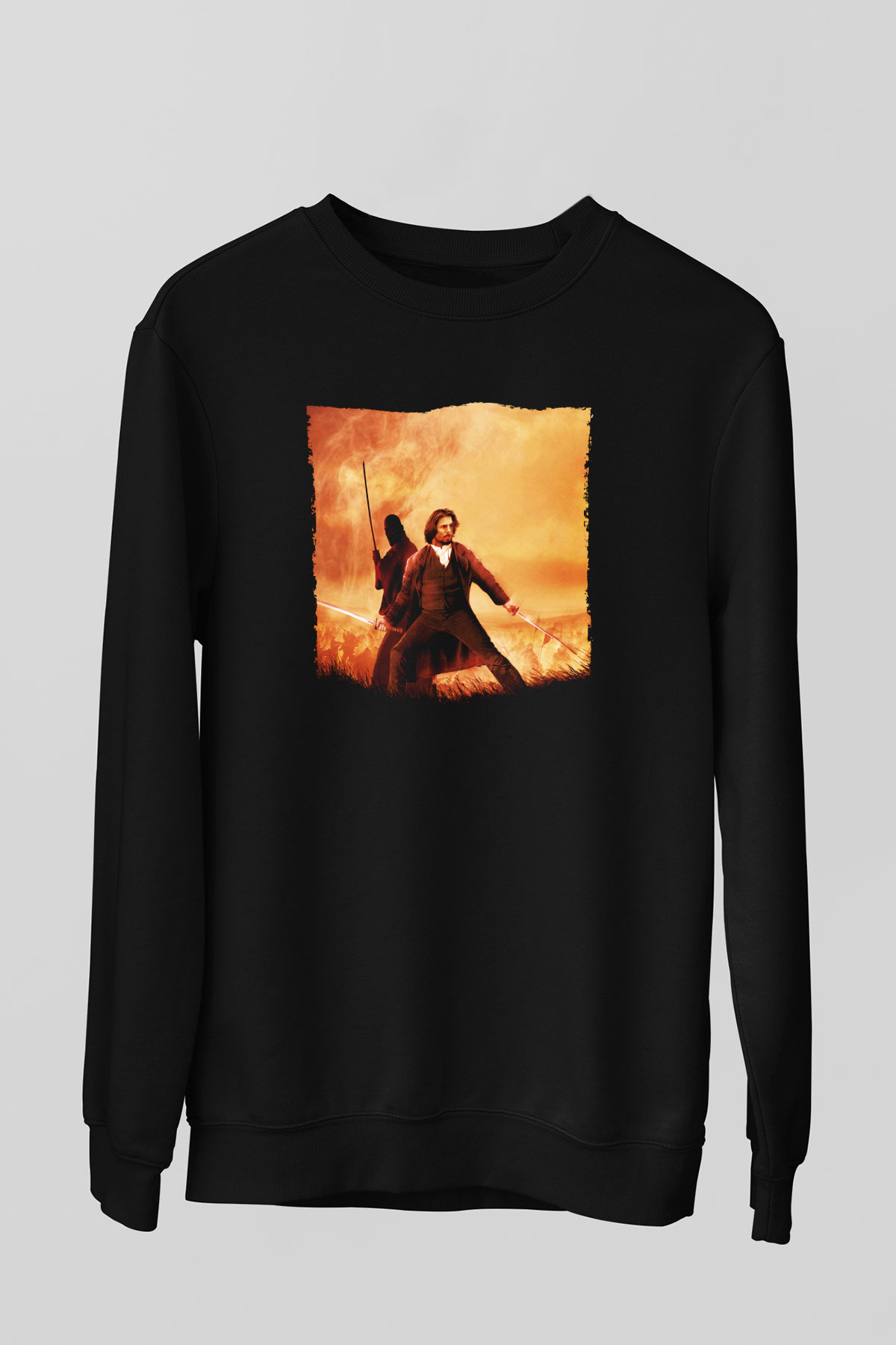 Unisex Son Samuray (The Last Samurai) Baskılı Siyah Sweatshirt