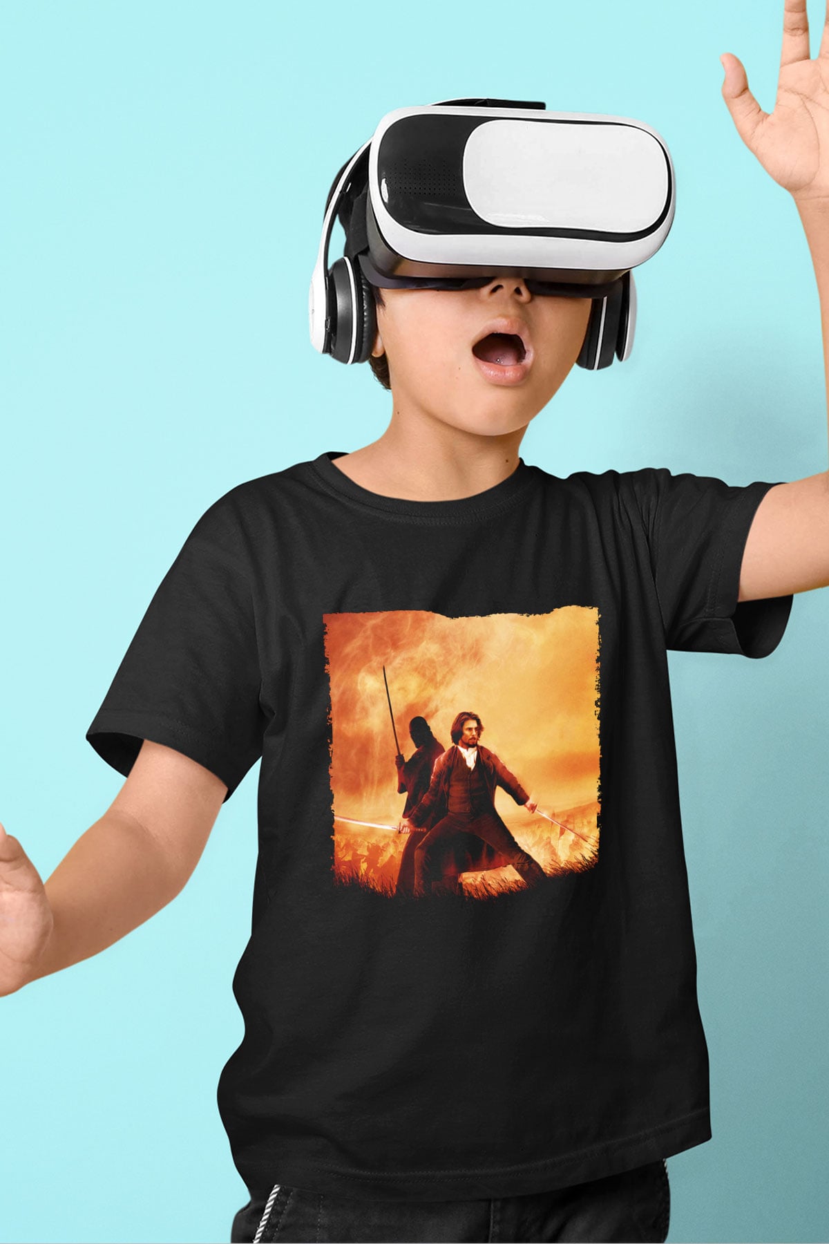 Unisex Son Samuray (The Last Samurai) Baskılı Siyah Çocuk Tshirt